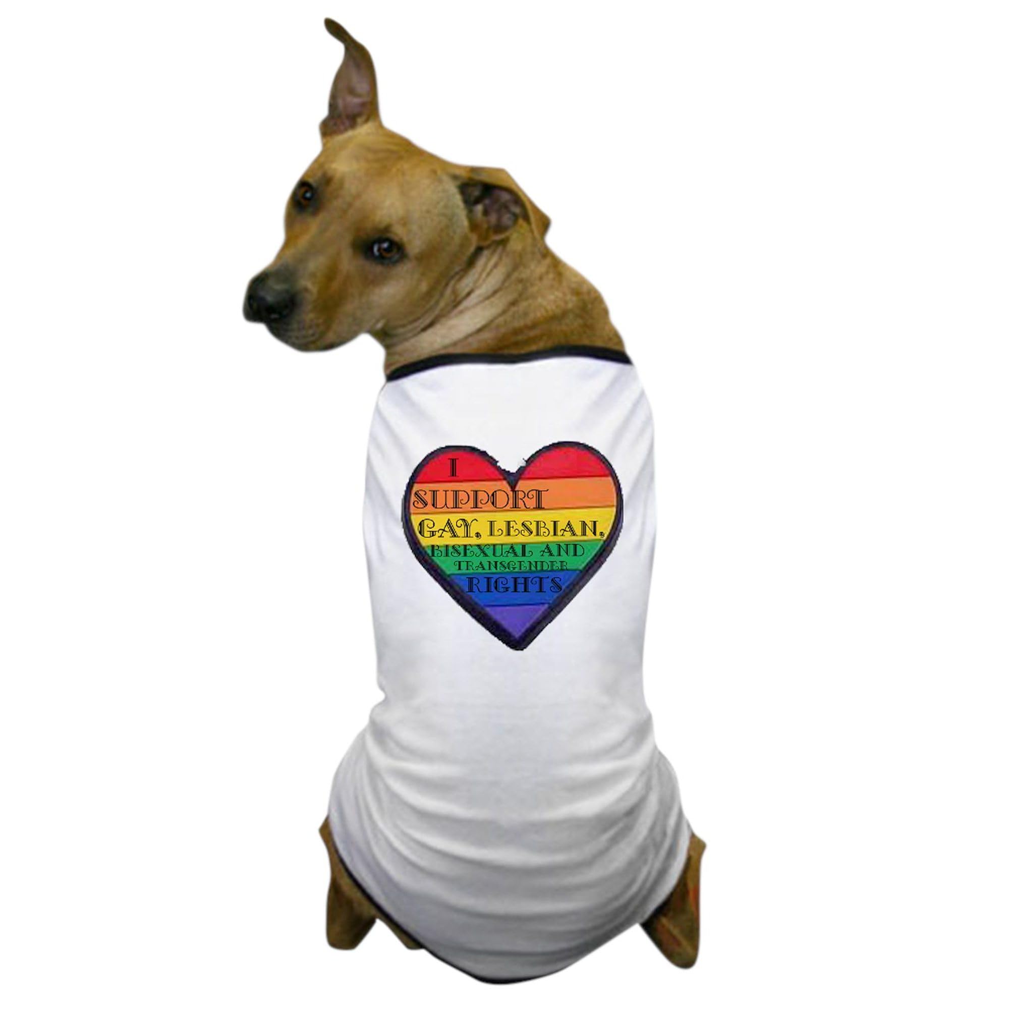 iSupportGayRights Dog T-Shirt - Funny Pet Costume & LGBTQ Pride Apparel for Dogs - Perfect for Pride Parades, Pet Parties & Social Media Photos