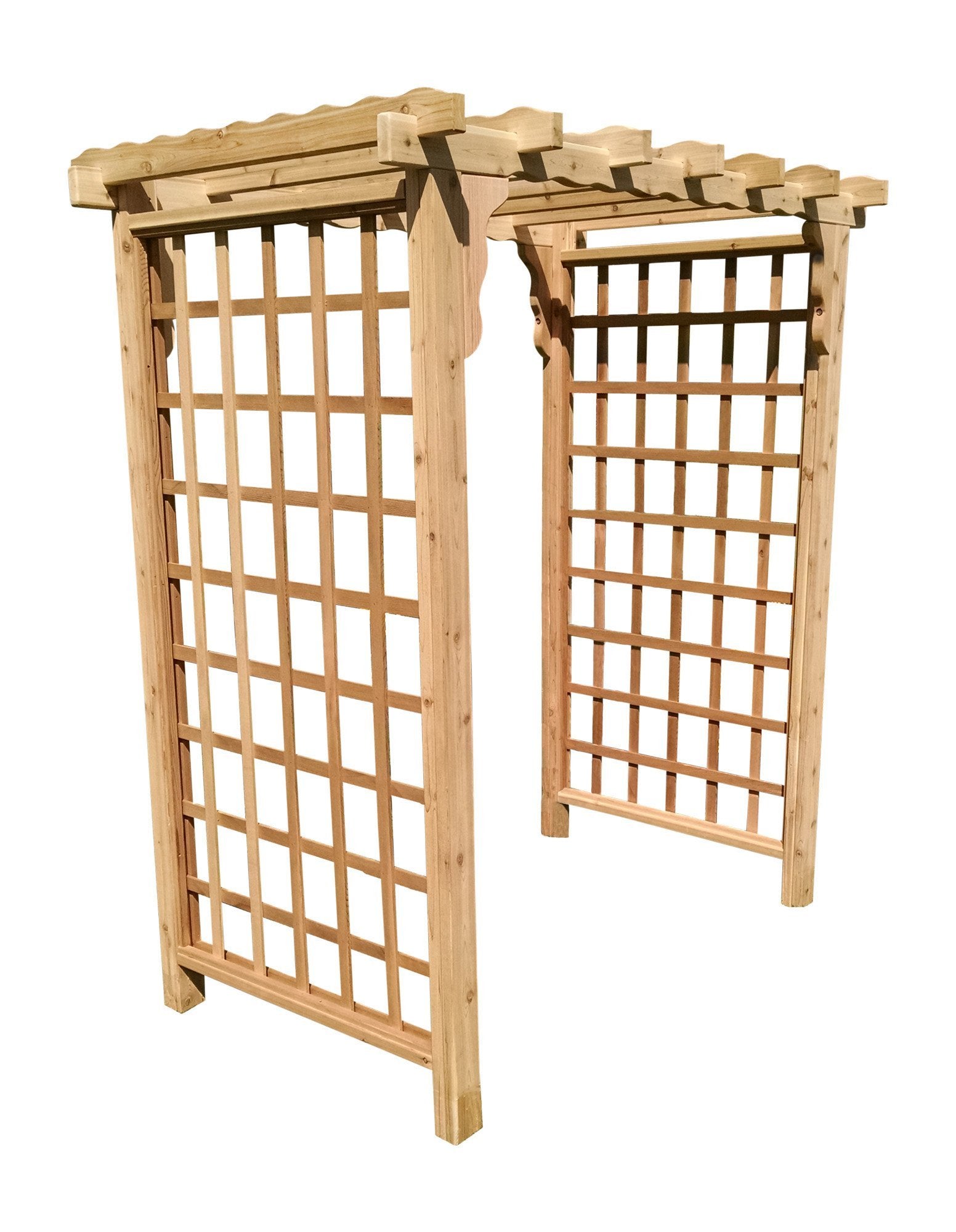 Amish Handcrafted Cedar Wood Lexington Arbor - Rustic Garden Arbor for Outdoor Weddings, Backyard Decor & Landscaping