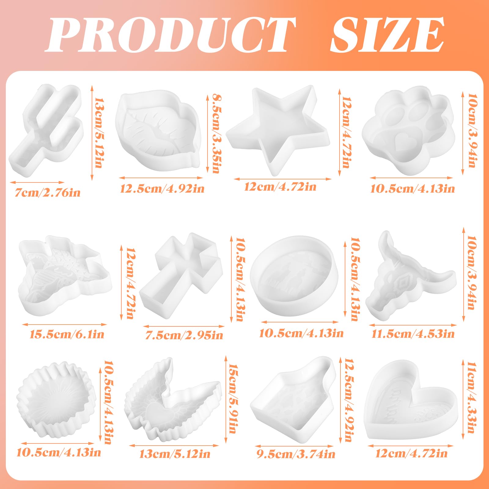 Geyoga 12 Pcs Silicone Car Freshie Molds - Aroma Beads, DIY Soap & Baking Molds, Oven Safe Craft Supplies for Handmade Car Air Fresheners (12 Cute Shapes) - Perfect for Car Gifts, Home Decor & Party Favors