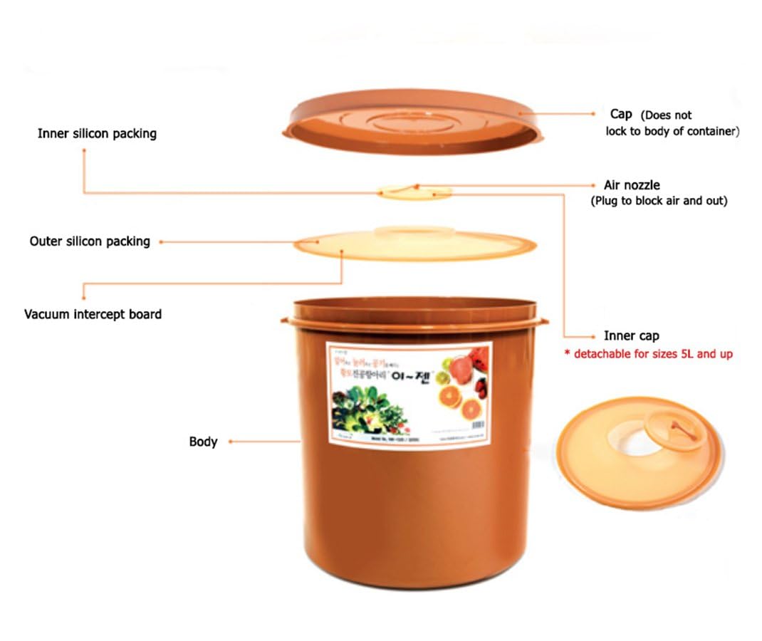 Premium Kimchi & Sauerkraut Fermentation Jar with Vacuum Seal Lid - 0.8 Gallon (3L) Probiotic Fermenting Container for Homemade Pickles, Vegetables & Healthy Gut Foods - Perfect for Kitchen, Meal Prep & Fermentation Enthusiasts