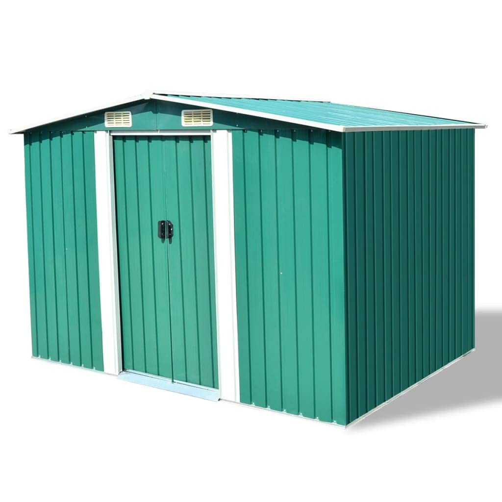 vidaXL Metal Garden Storage Shed - Outdoor Tool Shed for Gardening Equipment, Lawn Mowers & Yard Tools | Weather-Resistant Steel Utility Shed for Backyard, Patio & Garage Storage