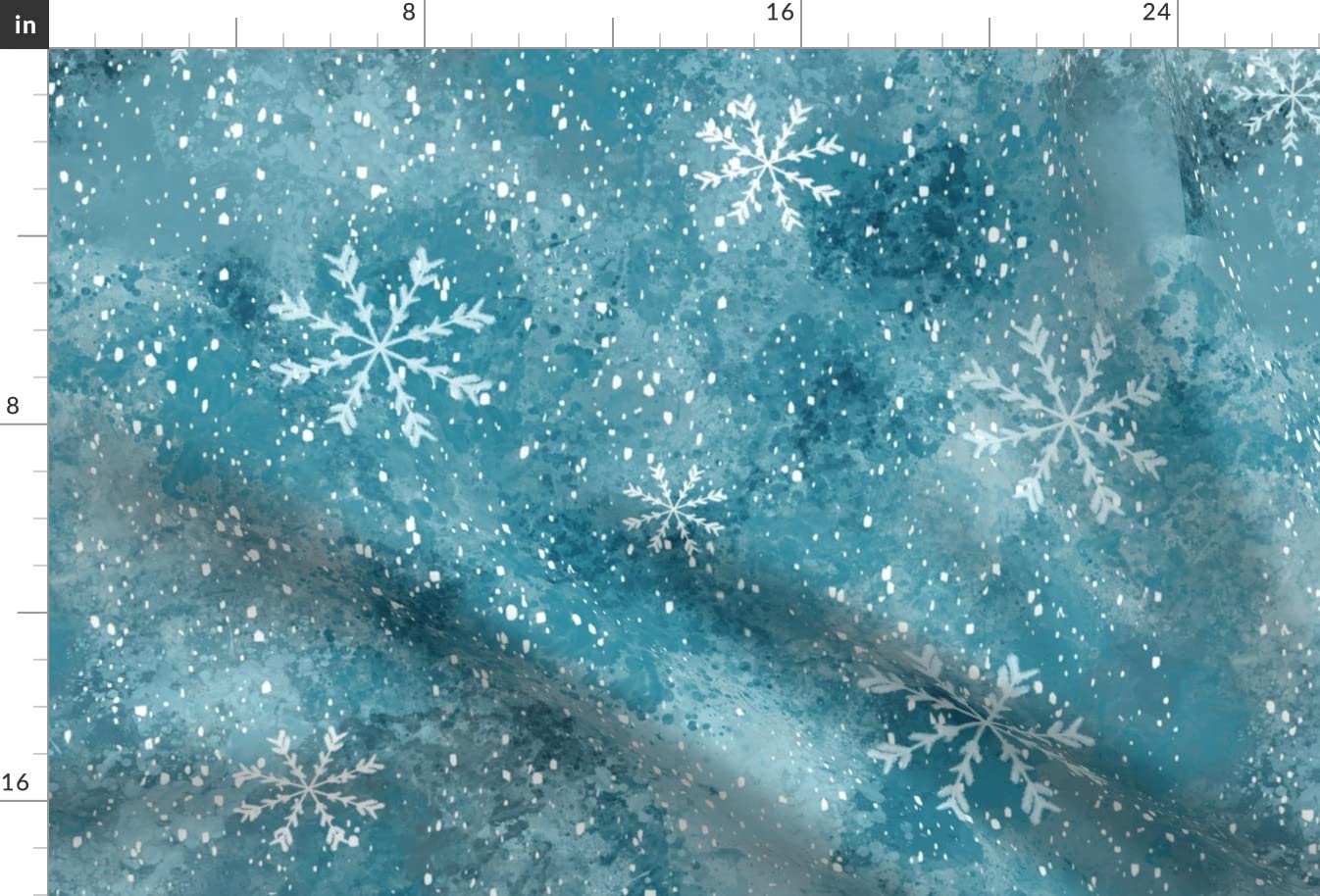 Winter Flakes Blue Printed Minky Fabric Fat Quarter - Soft Plush Material for Sewing Baby Blankets & Quilt Backing - Cozy DIY Craft Projects for Nursery & Home Decor