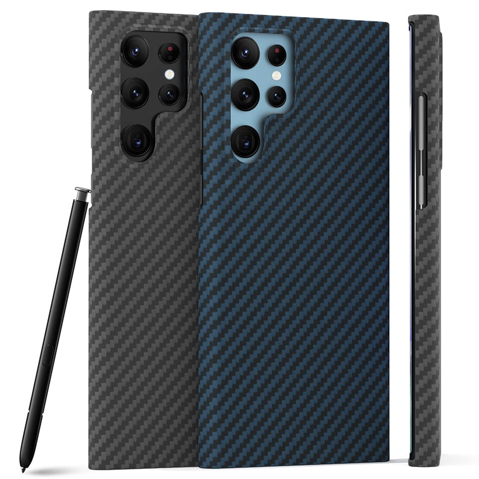 Premium Carbon Fiber Case for Samsung Galaxy S22/S22 Plus/S22 Ultra - Ultra Thin & Lightweight Aramid Fiber Phone Cover with Minimalist Design - Perfect for Everyday Protection & Business Use