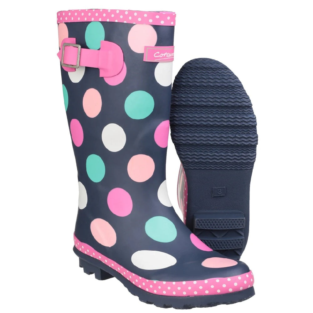 Cotswold Kids' Dotty Pull-On Rain Boots - Waterproof & Comfortable for Outdoor Play, Puddle Jumping, and Garden Adventures