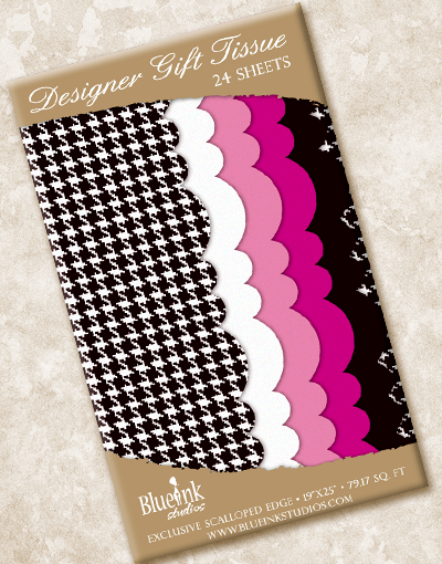 Elegant Black Houndstooth Scalloped Tissue Paper for Gift Wrapping, Party Decorations & Craft Projects - Premium Decorative Paper for Weddings, Birthdays & DIY Scrapbooking