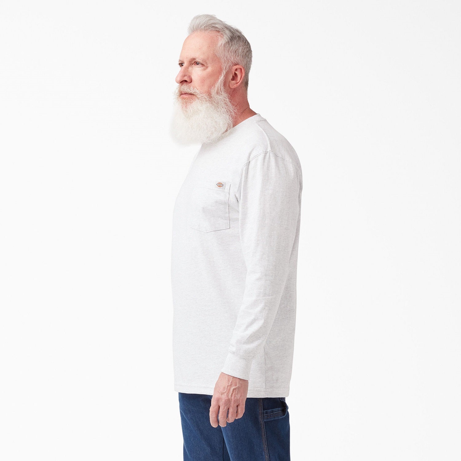 Dickies Men's Heavyweight Long Sleeve Crew Neck T-Shirt - Durable Workwear for Construction, Landscaping & Outdoor Activities