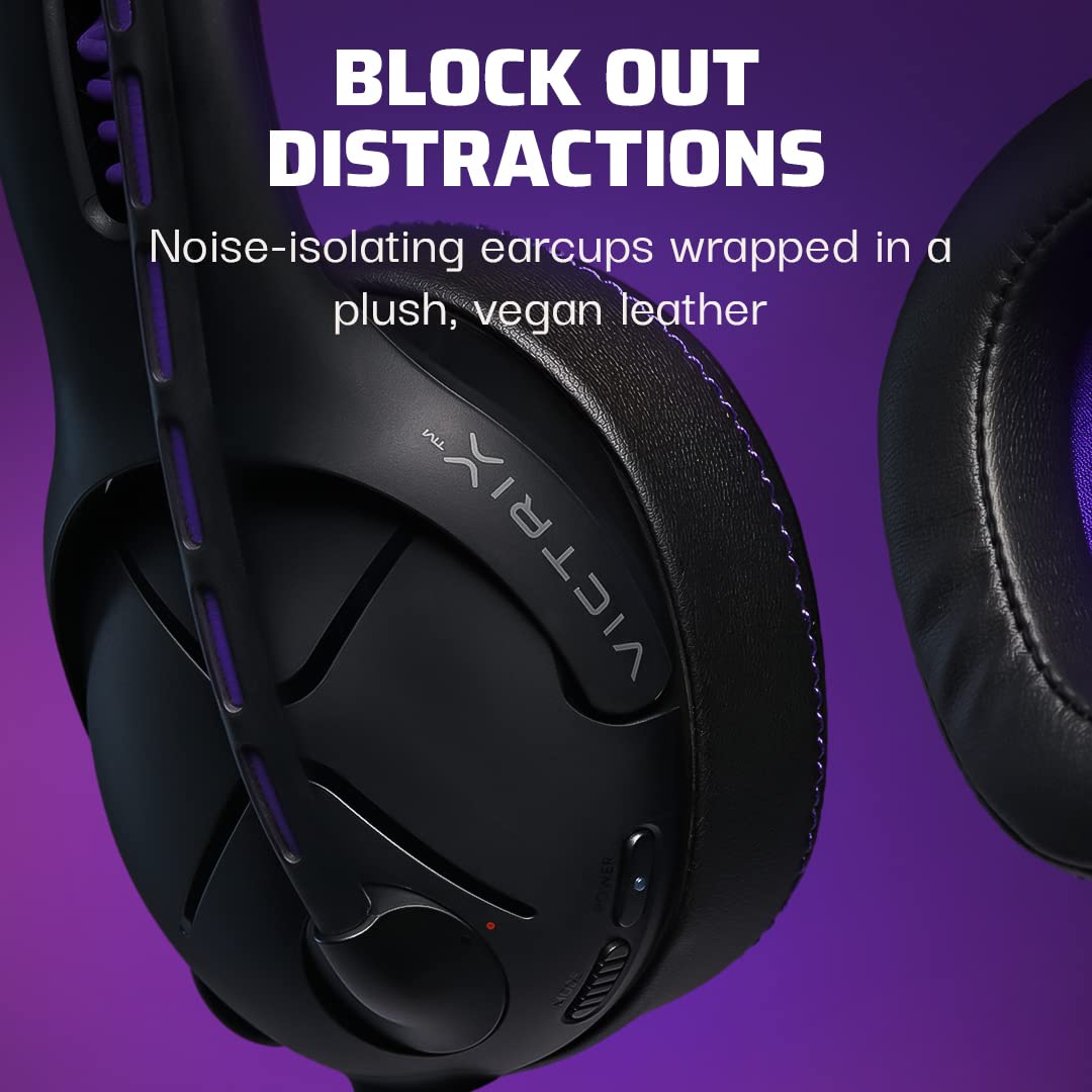 Victrix Gambit Black Wireless & Wired Gaming Headset with Noise-Cancelling Mic for PS4/PS5 - Pro Audio, Comfortable Over-Ear Design - Perfect for Esports, Streaming & Competitive Gaming