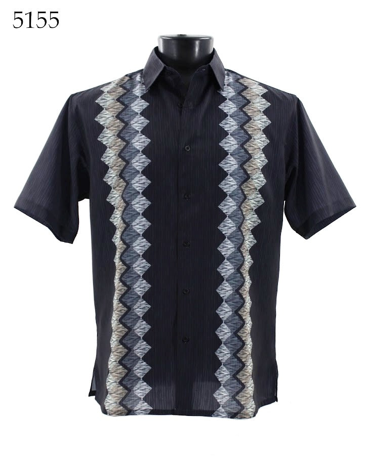Bassiri Men's Casual Short Sleeve Shirt 5155 - Comfortable Cotton Button Down Shirt for Summer, Outdoor Activities & Office Wear