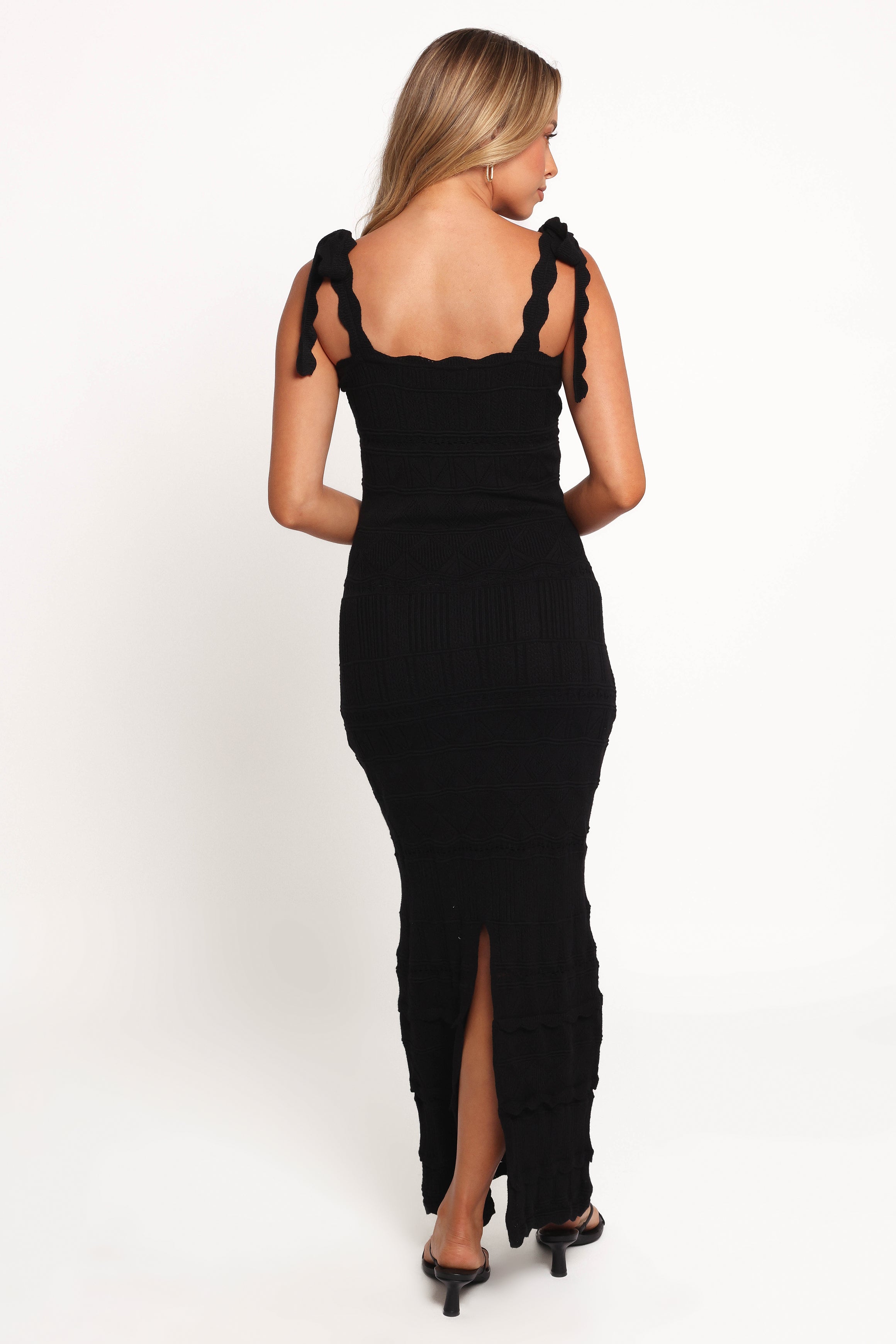 Anicia Black Midi Dress for Women - Elegant & Comfortable Casual Wear for Office, Party & Date Night