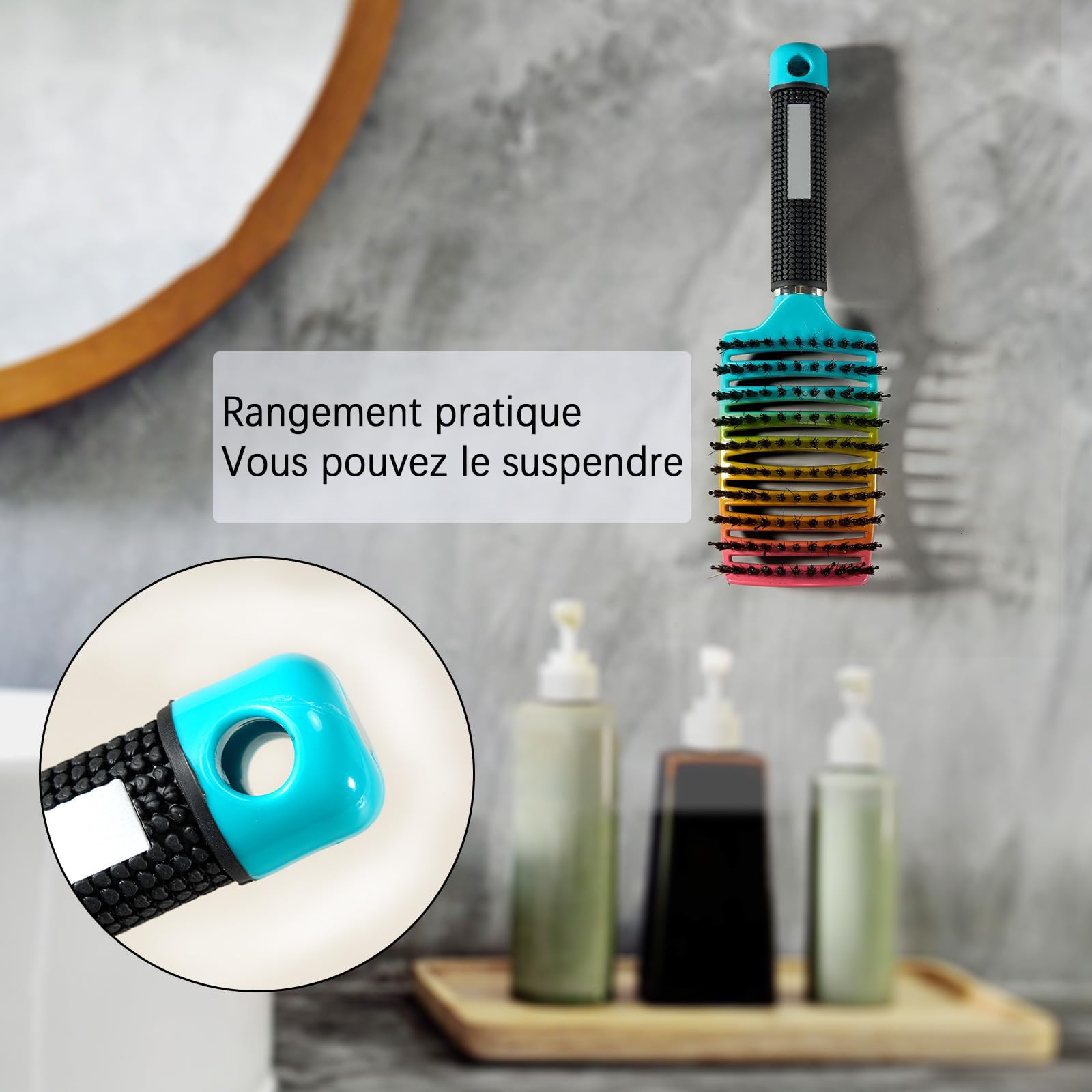 Detangling Hair Brush for Wet & Dry Hair - No Pull Professional Curved Vented Brush for Women, Men & Kids | Perfect for Daily Styling, Salon Use & Travel