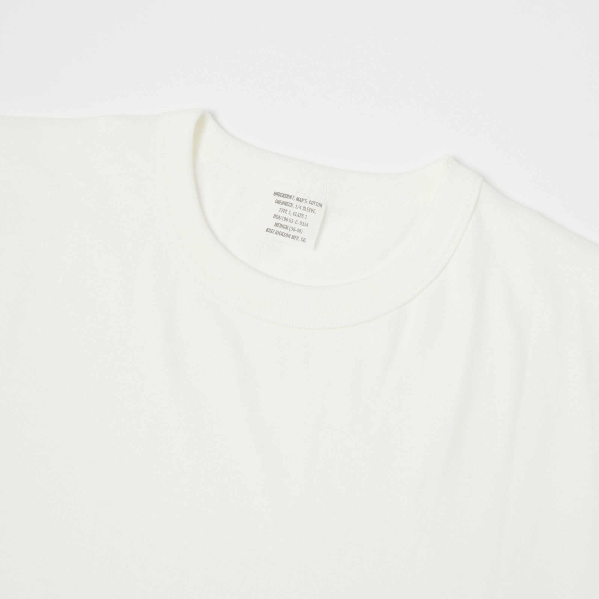 Buzz Rickson's 'Government Issue' Vintage Style White T-Shirt - Military Inspired Casual Wear for Men, Perfect for Everyday Outfits & Street Style