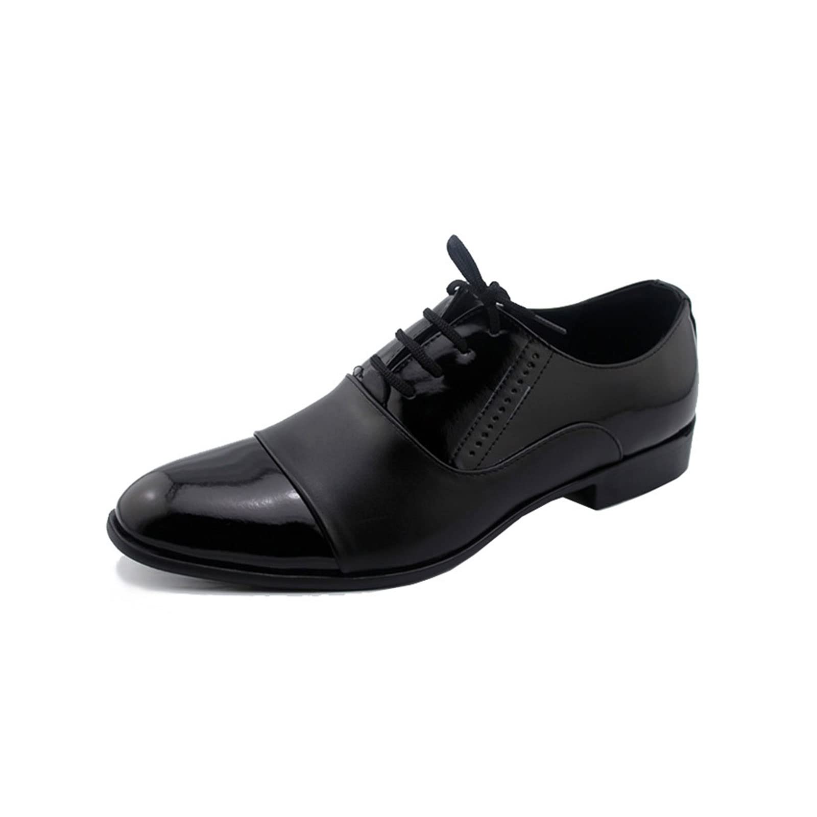 Men's Dress Shoes - Patent Leather Oxford Shoes for Wedding, Party & Office - Soft Leather Comfort - Black (Size 39) | Formal Business & Special Occasion Footwear