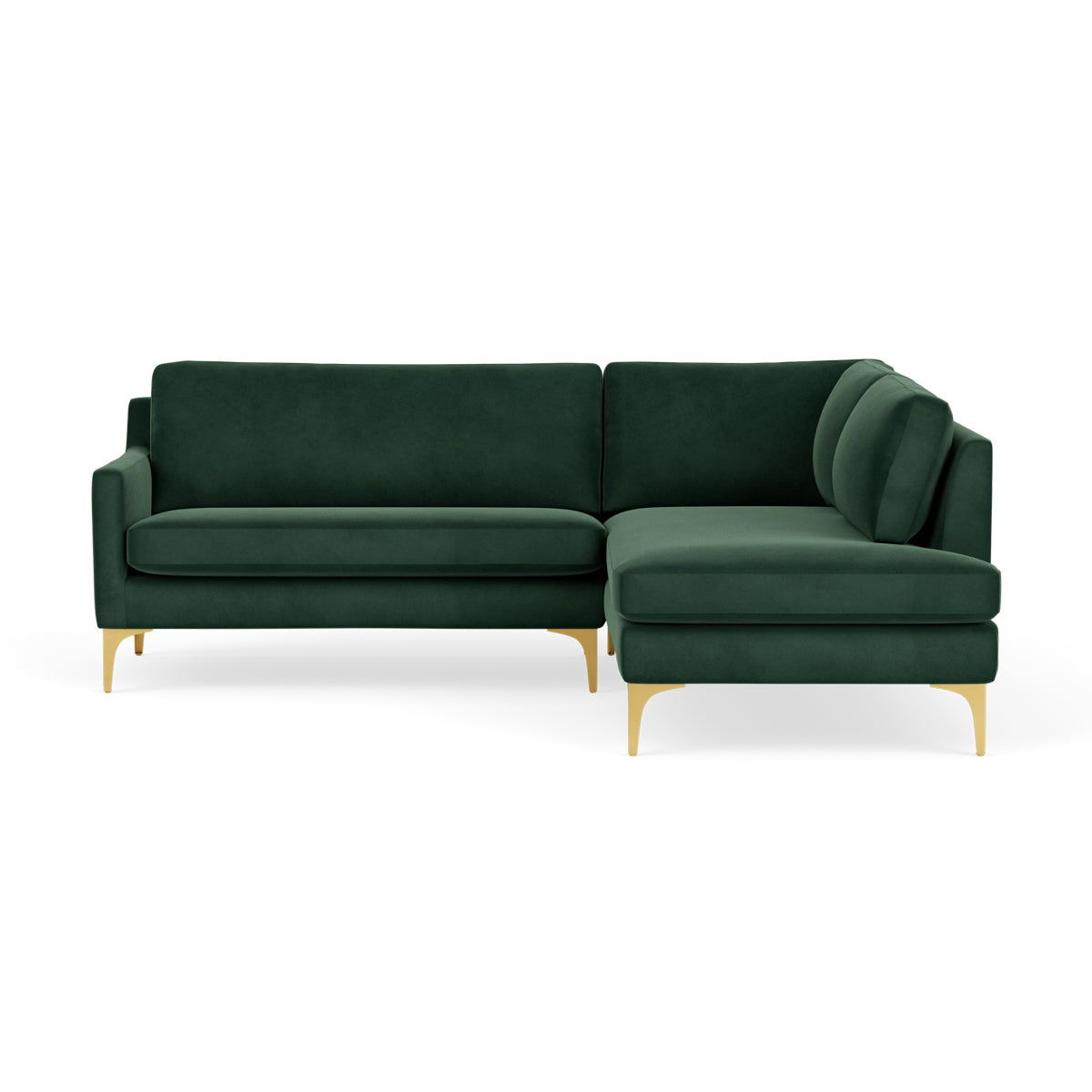 Luxury Velvet Right Corner Sofa - Modern Sectional Couch for Living Room, Small Space & Apartment | Comfortable & Stylish Home Decor