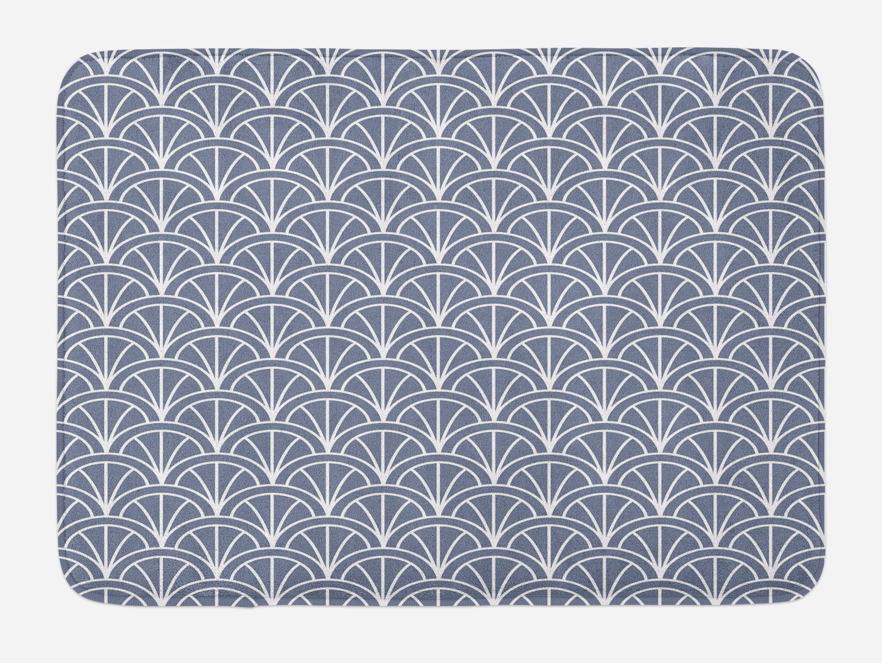 Ambesonne Non-Slip Bath Mat - Modern Geometric Nautical Design with Monochrome Ocean Circles, Plush Bathroom Rug 30