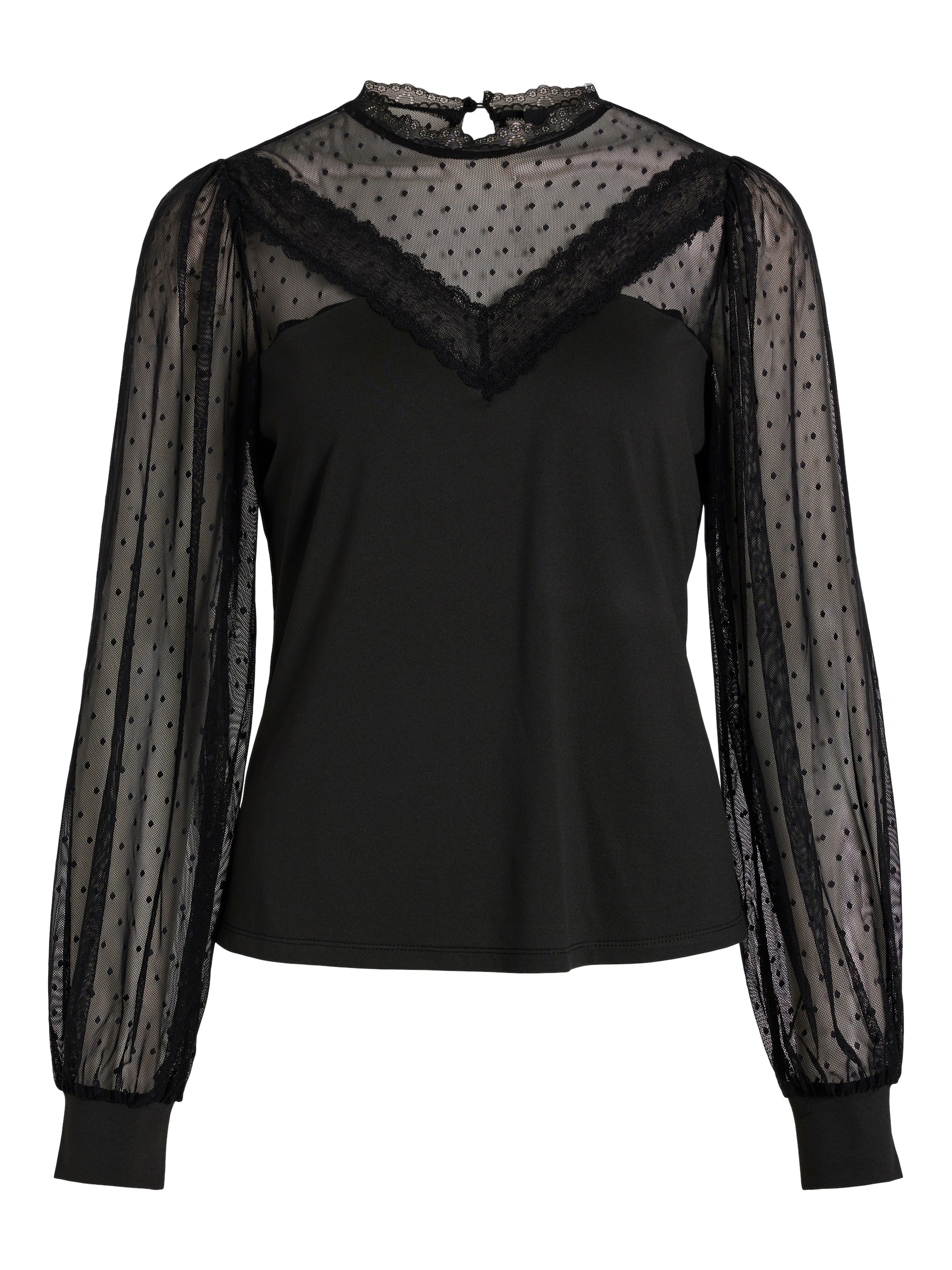 Lucky Lace Long Sleeve Top for Women - Black Lace Blouse, Elegant Lace Shirt, Fashionable Lace Tunic - Perfect for Parties, Date Nights & Special Occasions