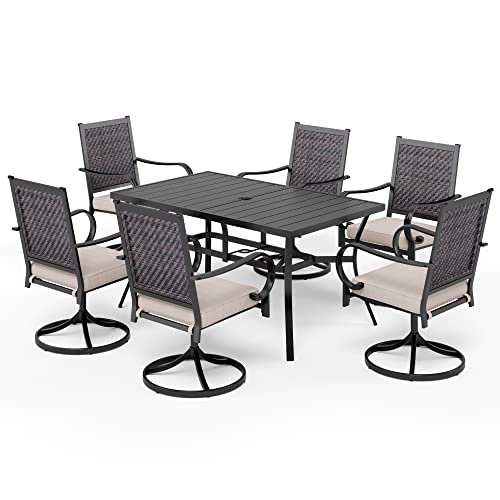 6 Swivel Dining Chairs With Cushions
