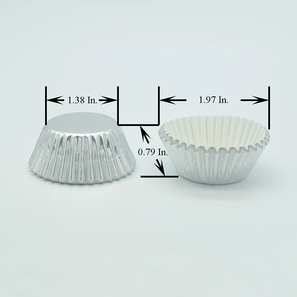 Premium Silver Foil Cupcake Liners - 240 Count Mini Baking Cups for Weddings, Birthday Parties, Baby Showers & Holiday Events - Elegant Dessert Decorations for Professional Baking & Home Use