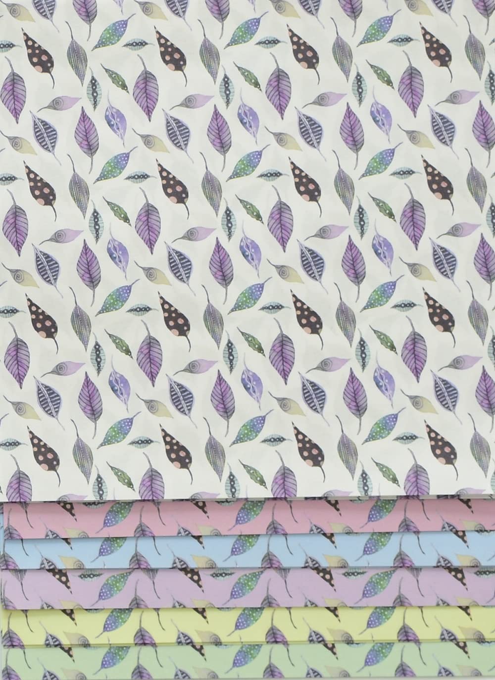 Origami Paper Double-Sided Watercolor Leaves Pattern - 24 Sheets/Pkg (Y4533) for DIY Crafts, Scrapbooking & Gift Wrapping