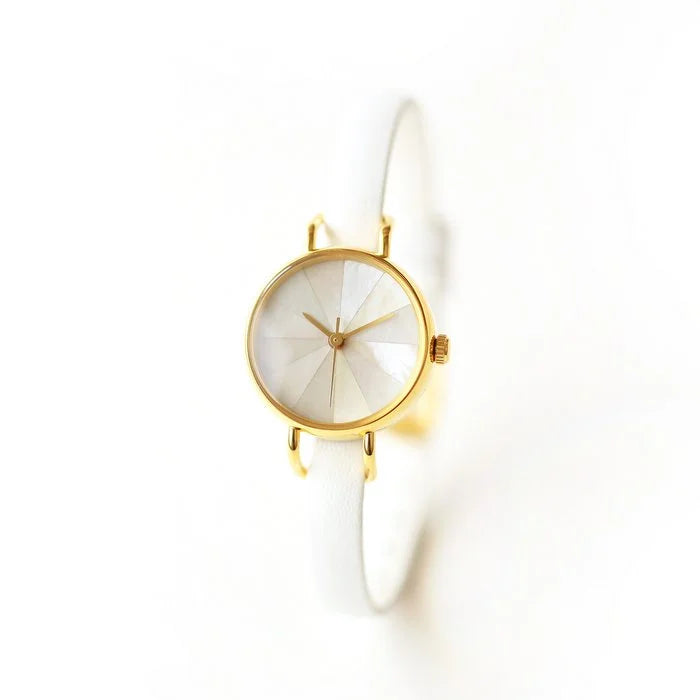 Elegant Women's Wristwatch with White South Sea Pearl Shell - Japanese Handmade Watch for Women | Perfect for Office, Party & Special Occasions