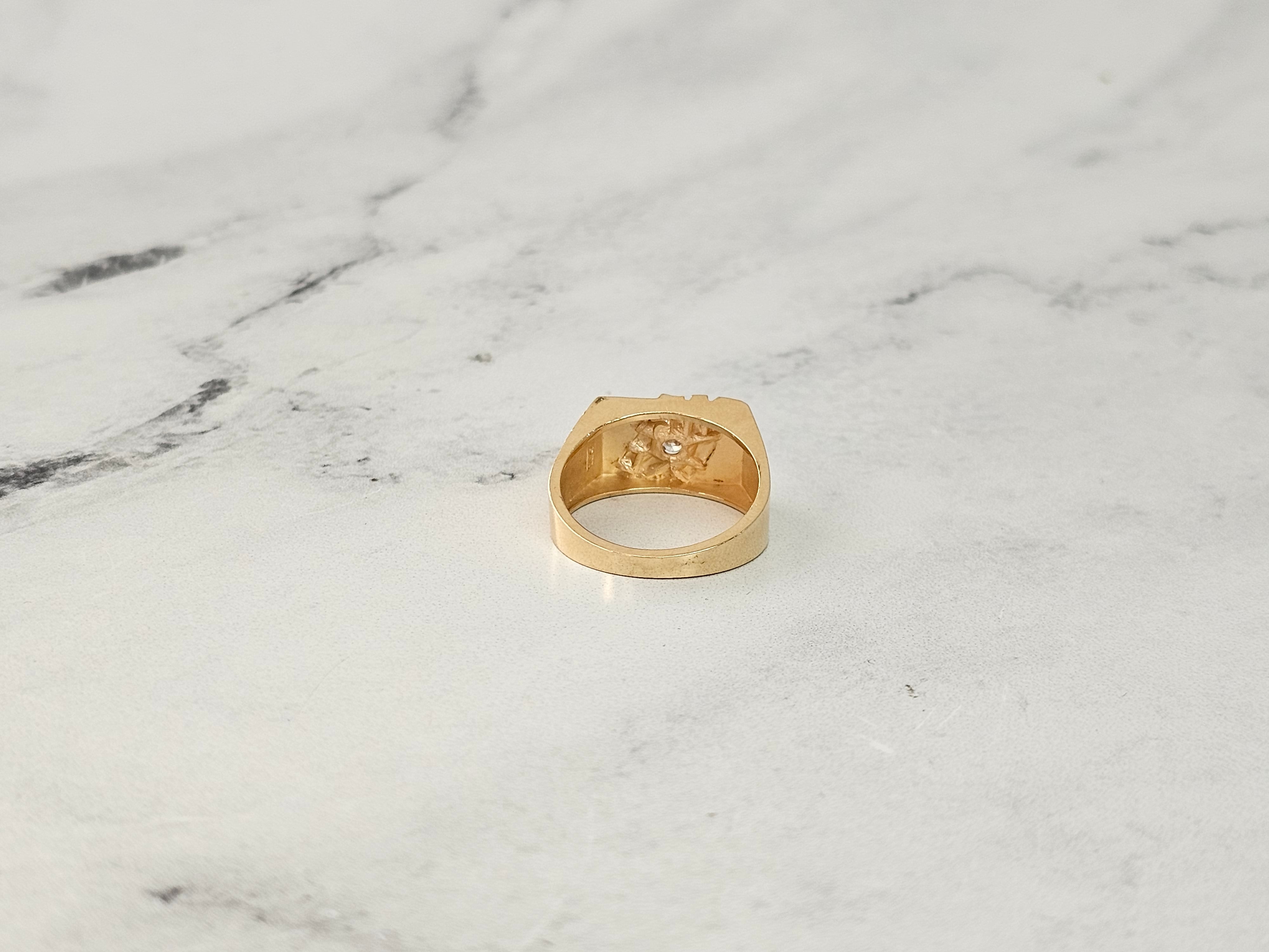Solitaire Diamond Nugget Ring - 14K Gold Minimalist Wedding Band for Women - Perfect for Engagement, Anniversary & Everyday Elegance