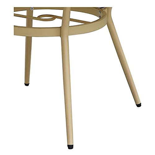 Furniture of America Devey 40 Inch Wide Aluminum Round Outdoor Bistro Table - Natural Finish for Patio, Garden, Poolside & Backyard Dining