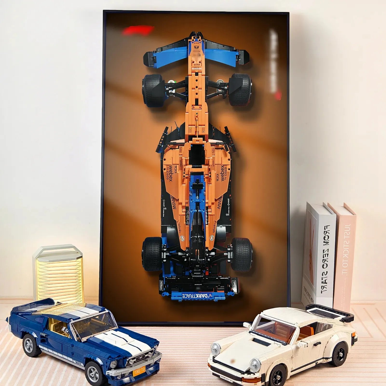 Lego Technic McLaren Formula 1 Race Car 42141 Wall Display Frame - Premium Showcase for Collectible Model Cars - Perfect for Home Office, Game Room & Man Cave Decor