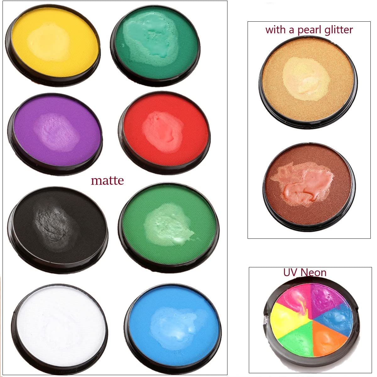 KARLOR 30g Water-Based Face Paint - Professional Makeup for Kids & Adults - Halloween, Carnival, Cosplay (Green & Black) - Safe, Non-Toxic, Easy Wash Off for Face & Body Art