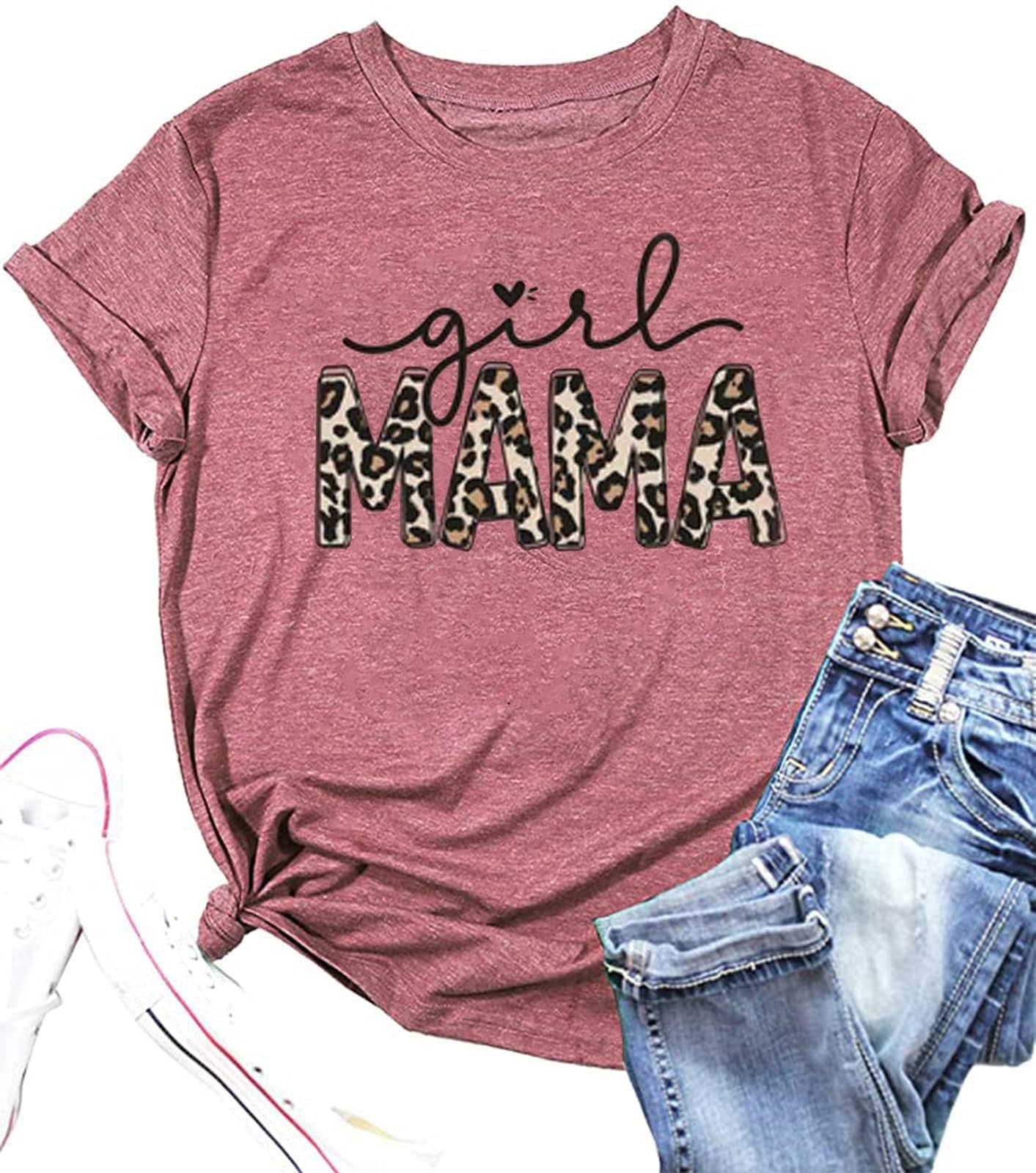 Funny Mother's Day T-Shirt for Women - Cute Letter Print Mom Tee Top Blouse - Perfect Gift for Birthday, Christmas & Family Gatherings