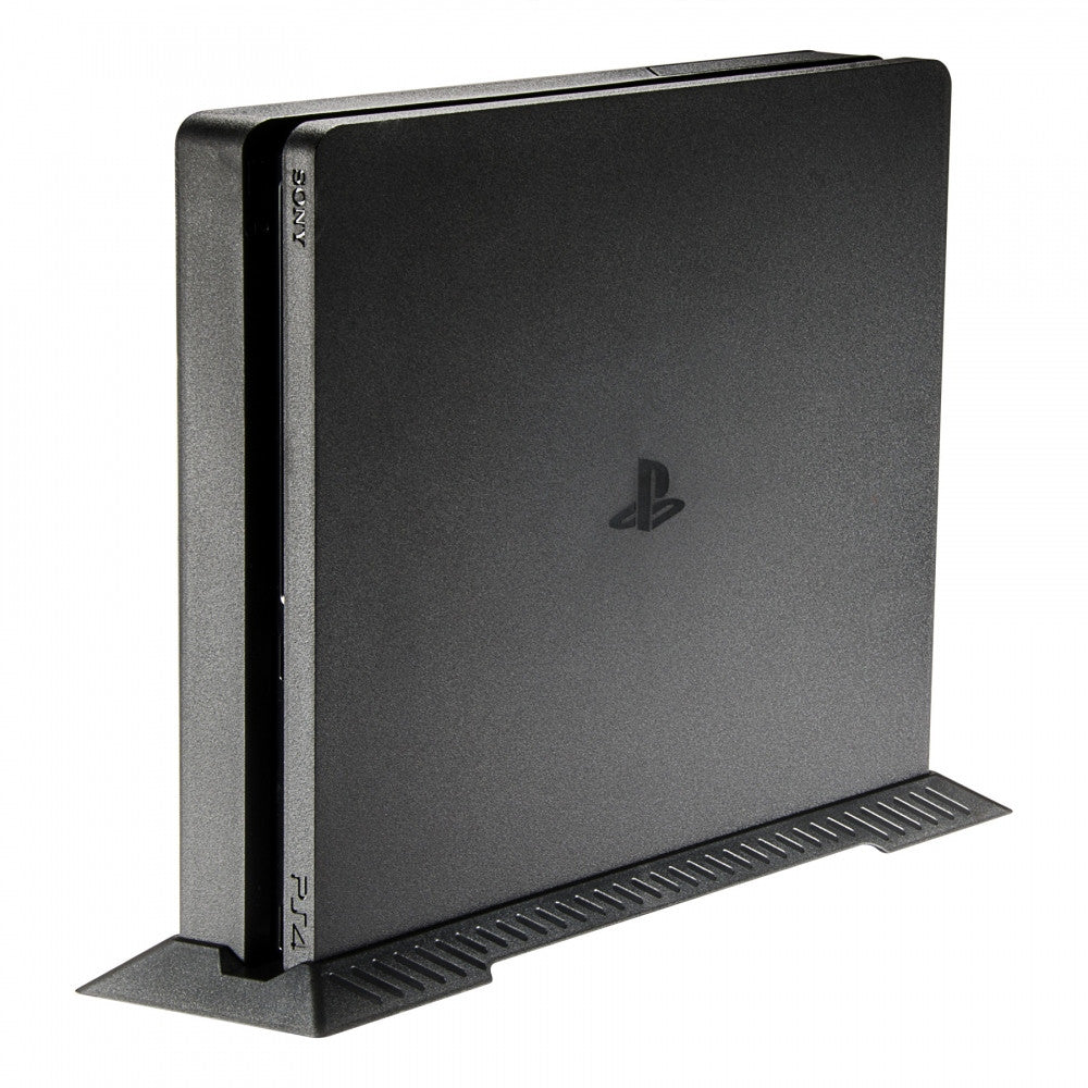 eXtremeRate Black Vertical Cooling Stand for PS4 Slim Console - Enhance Airflow & Prevent Overheating - Perfect for Gaming & Entertainment Setup - JYP4S0001GC