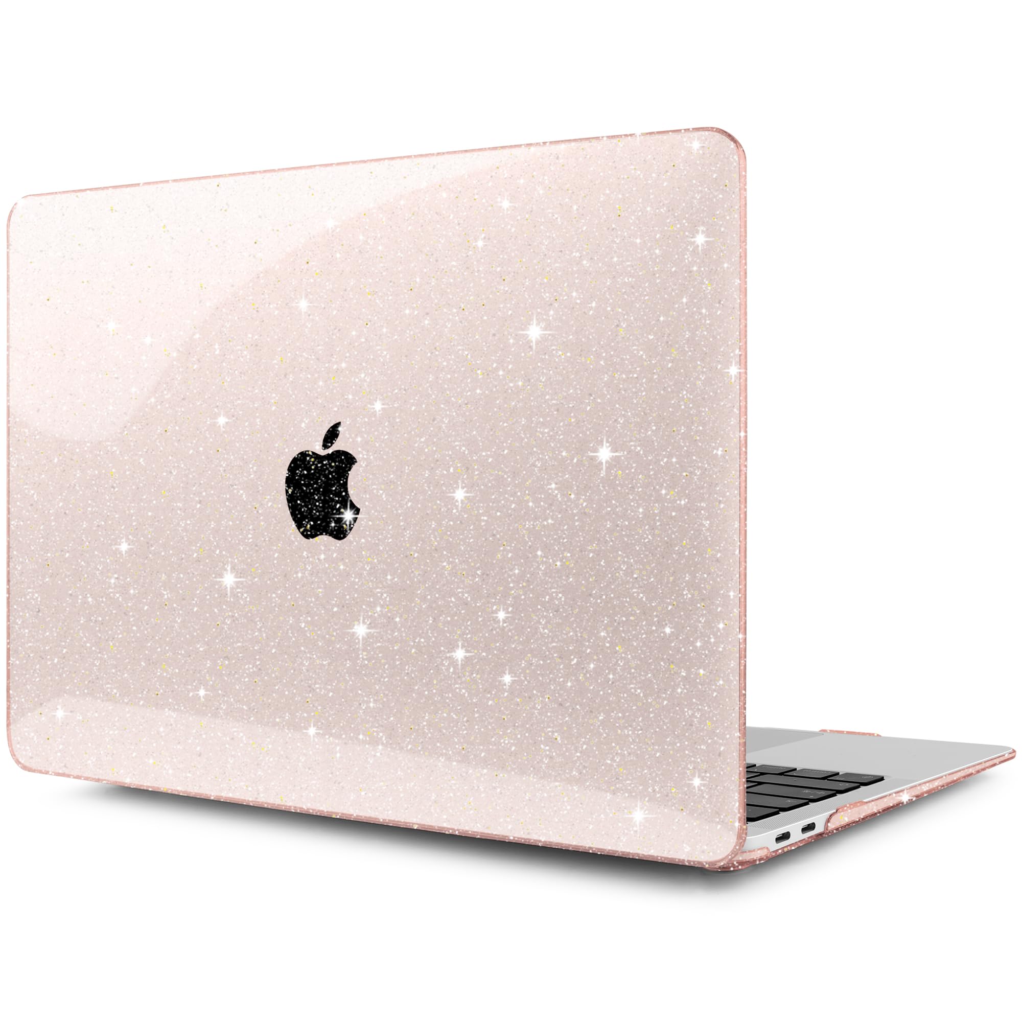 DONGKE Hard Shell Case for MacBook Air 13 inch (2021-2018 Release A2337 M1 A2179 A1932) - Bling Plastic Protective Cover with Keyboard Cover - Compatible with MacBook Air 13