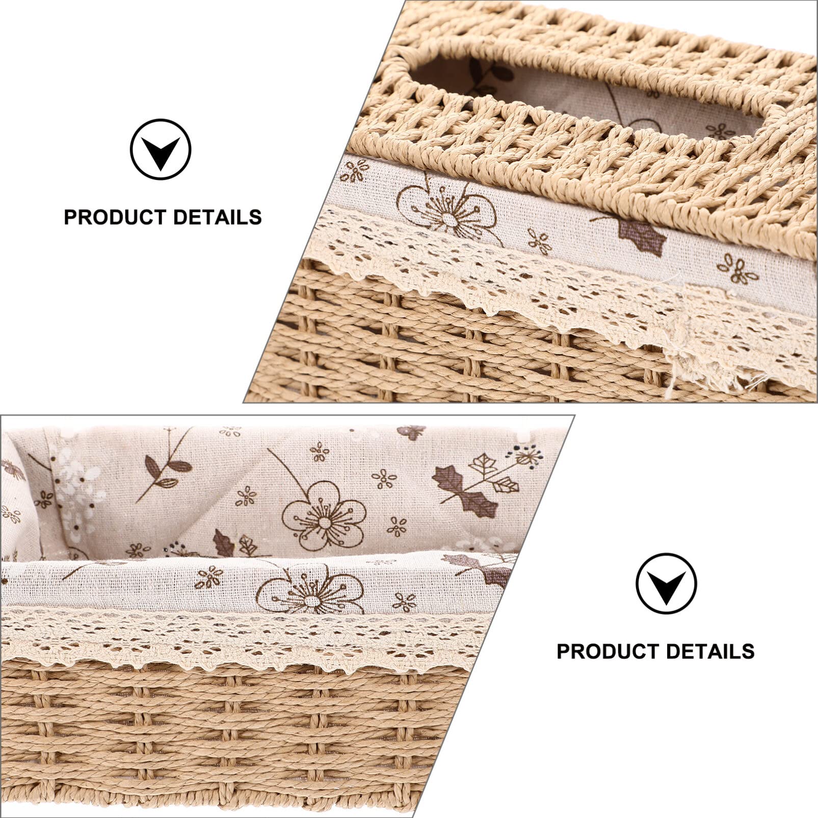 BESPORTBLE Rattan Storage Box - Eco-Friendly Paper Office Organizer for Files, Documents, and Stationery | Perfect for Home Office, Desk Organization, and Gift Packaging