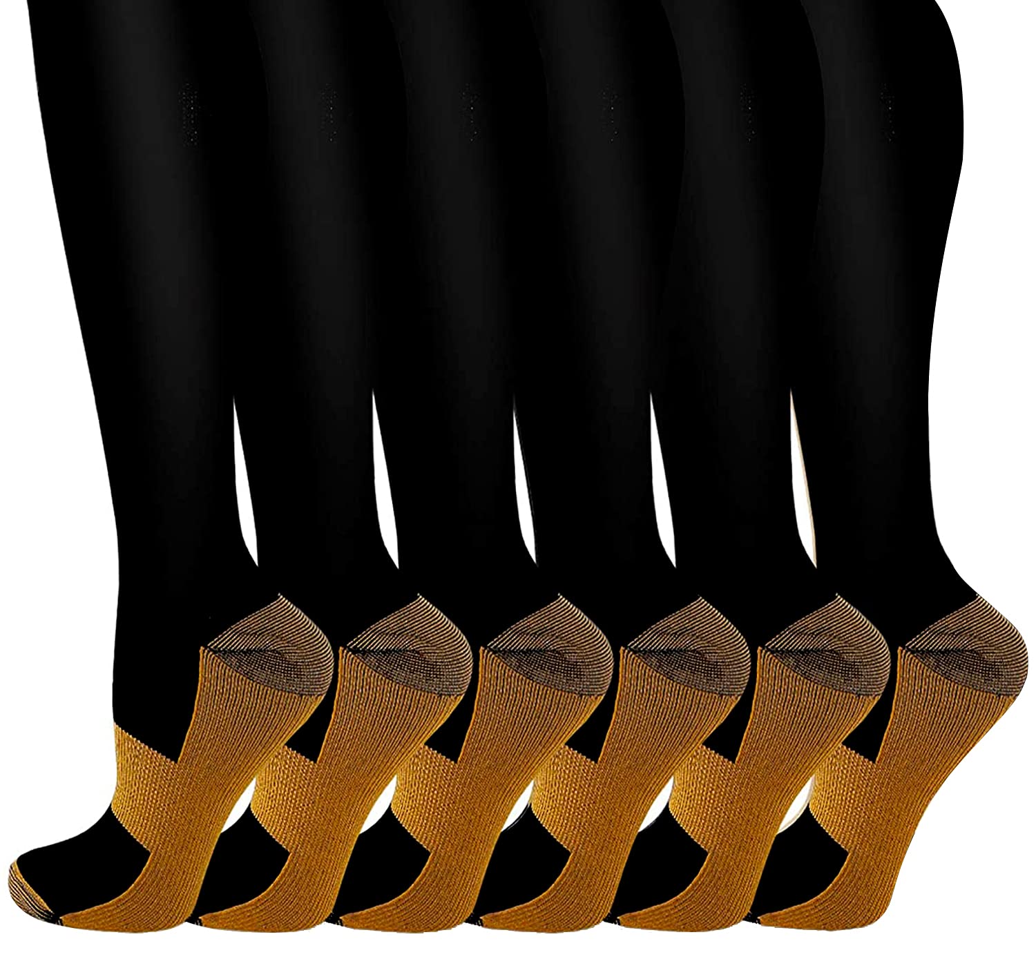 Bropite Copper Compression Socks for Men & Women with Zipper - Improve Circulation, Reduce Swelling & Pain Relief for Running, Travel & Recovery