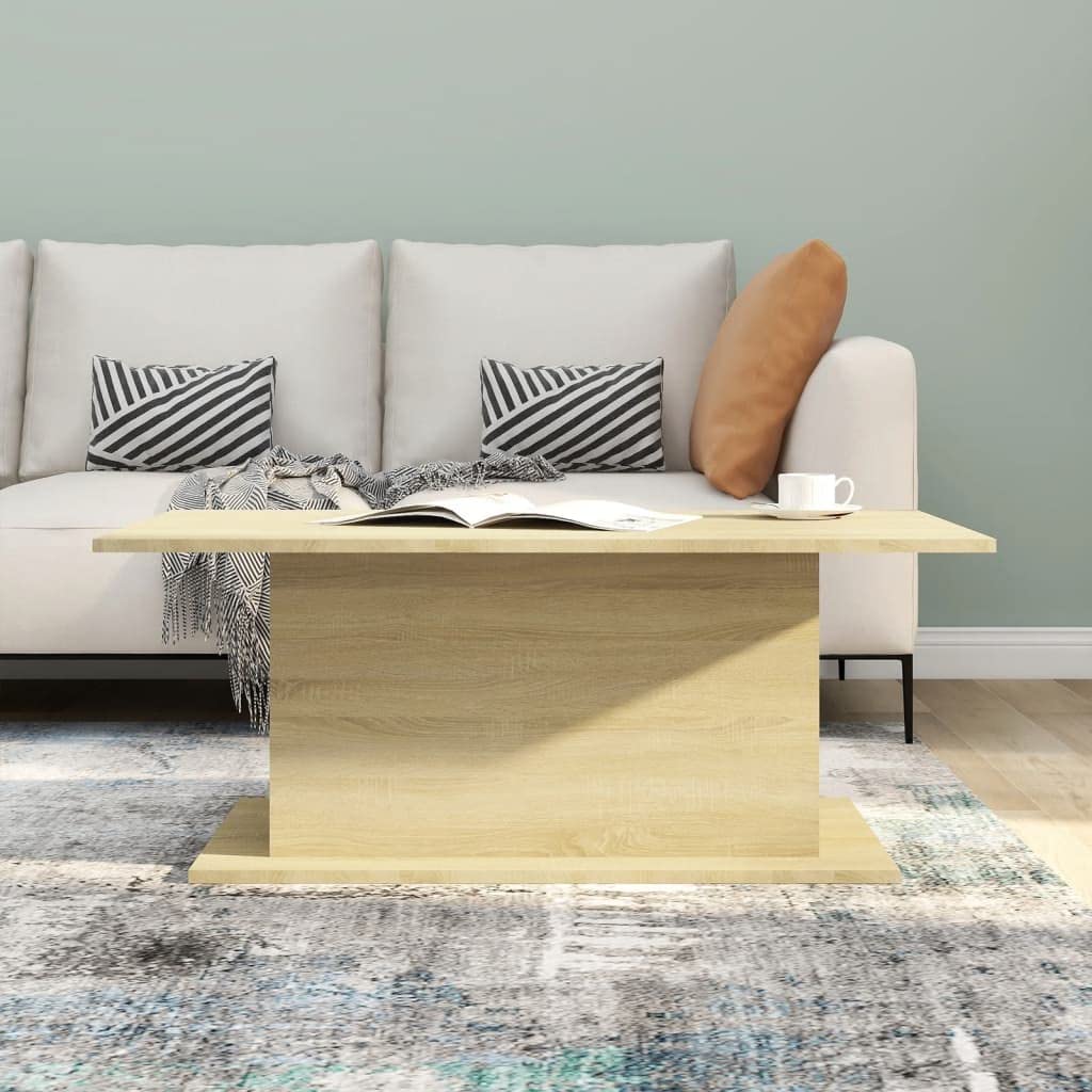 Modern Square Coffee Table for Living Room & Bedroom - Sonoma Oak 40.2