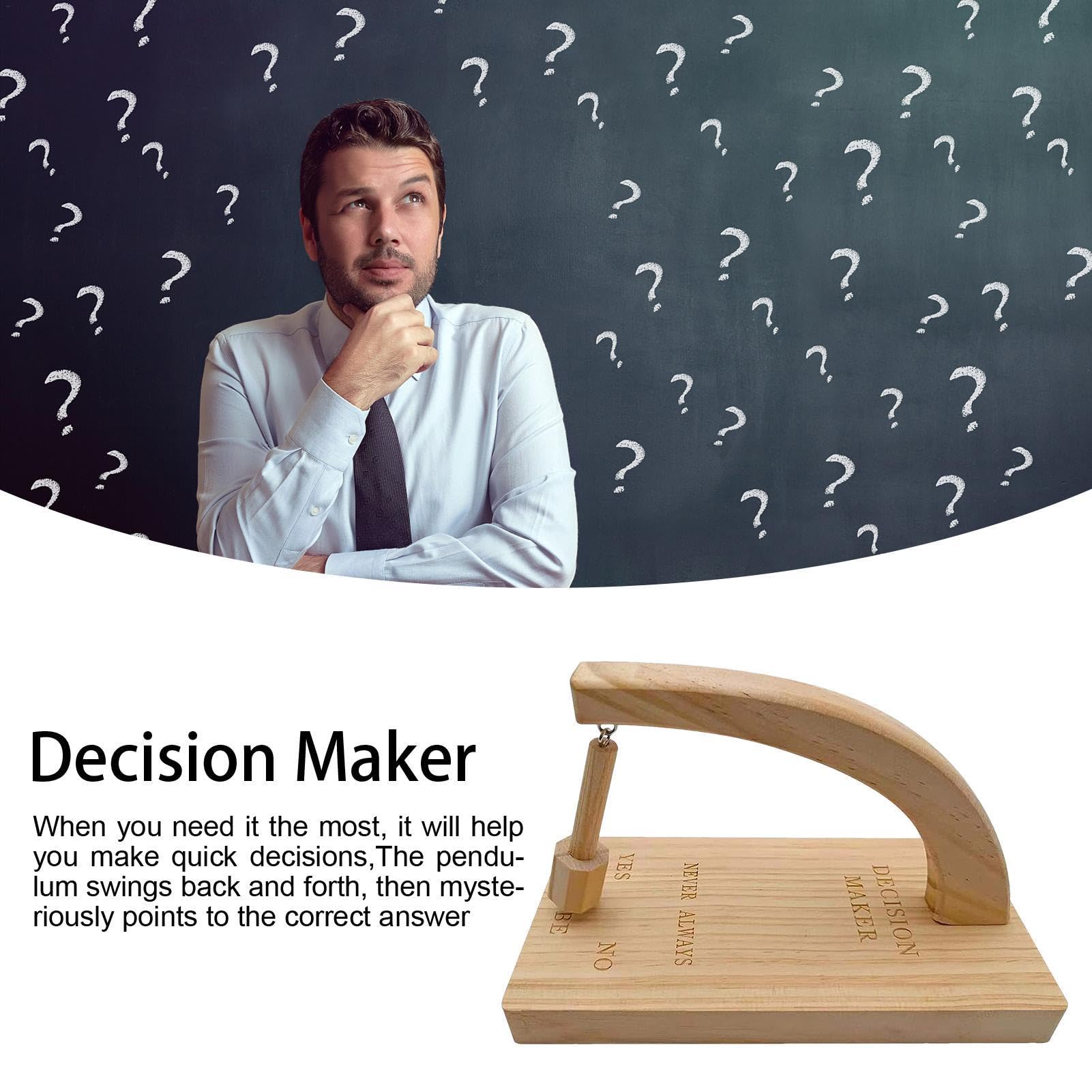Magnetic Decision Maker Toy - Wooden Swing Pendulum for Indecisive Moments | Fun & Stress-Relief Gift for Office, Home, or Party Games