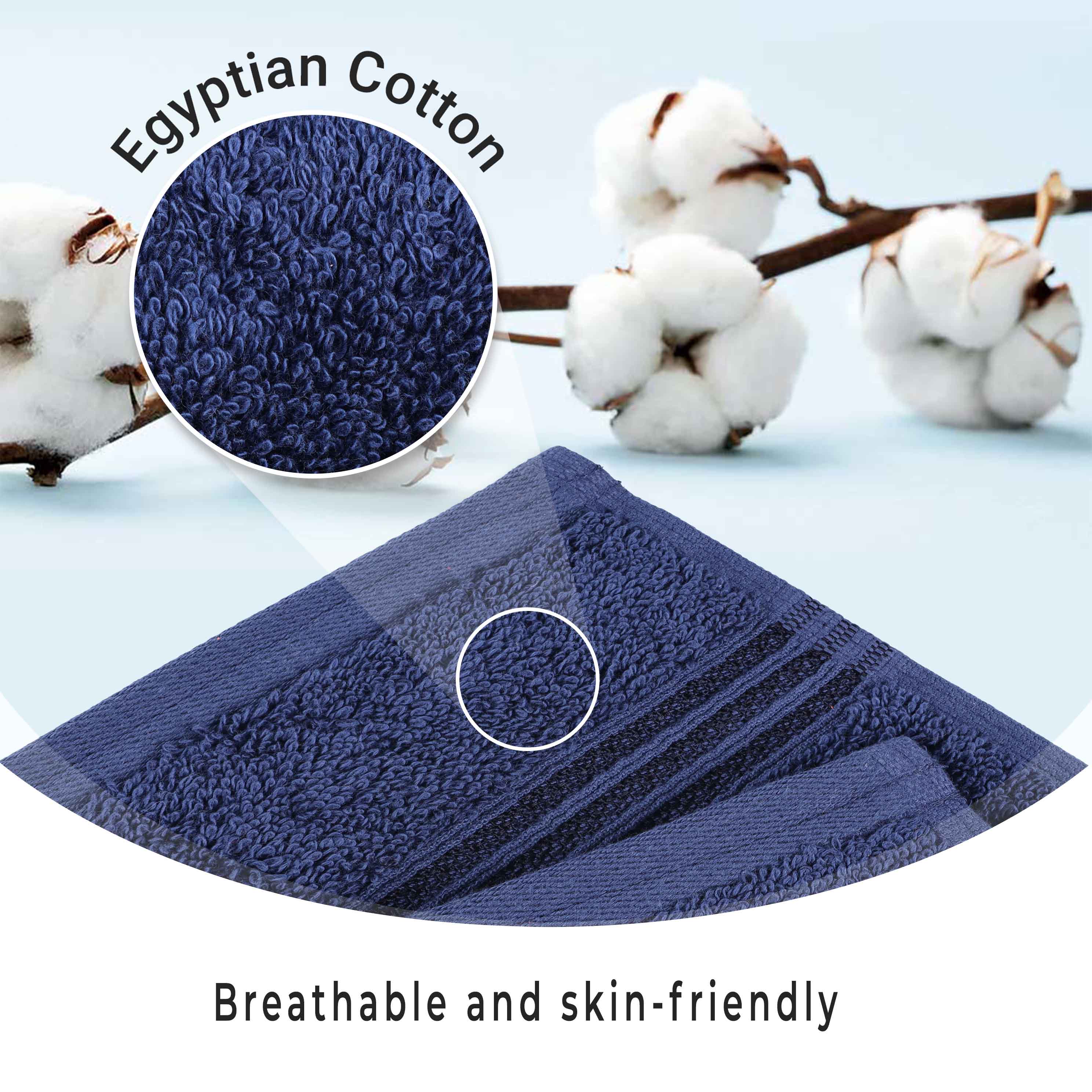 Premium Egyptian Cotton Face Towels - Ultra Soft & Highly Absorbent Bath Towel Set of 10 | Gentle for Sensitive Skin, Perfect for Spa, Gym & Luxury Bathroom Essentials