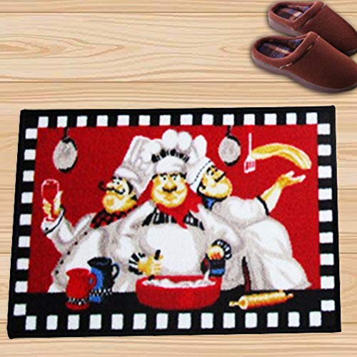 Fat Chef Kitchen Rugs and Mats - Washable Non-Slip Latex Backing, Funny Chef Decor for Kitchen & Entryway - Perfect for Cooking Areas, Restaurant Style Homes & Chef Gift Ideas
