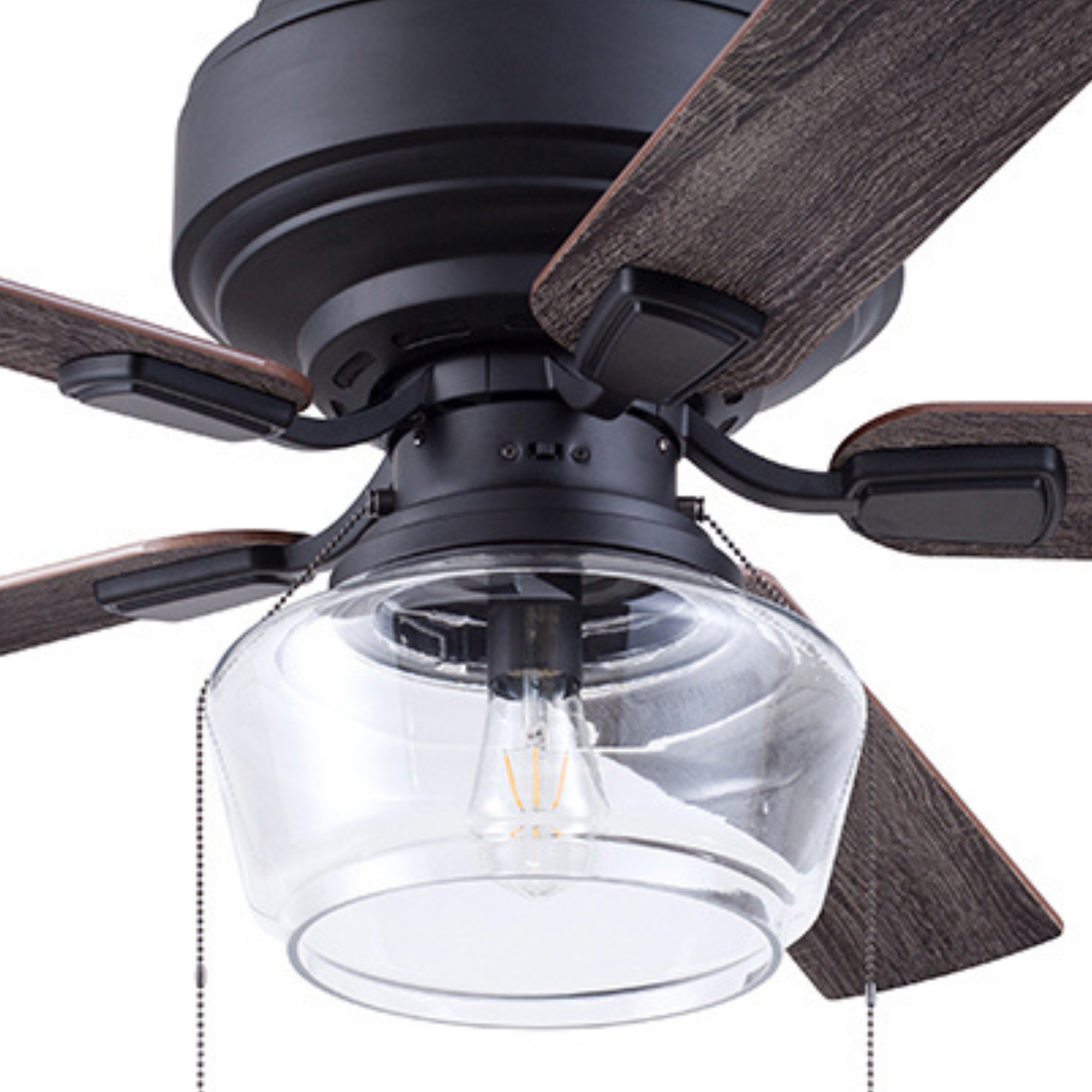 52 Inch MaCenna Ceiling Fan with Pull Chain - Matte Black Finish, Quick Attach™ Technology for Easy Installation - Perfect for Living Room, Bedroom & Outdoor Spaces