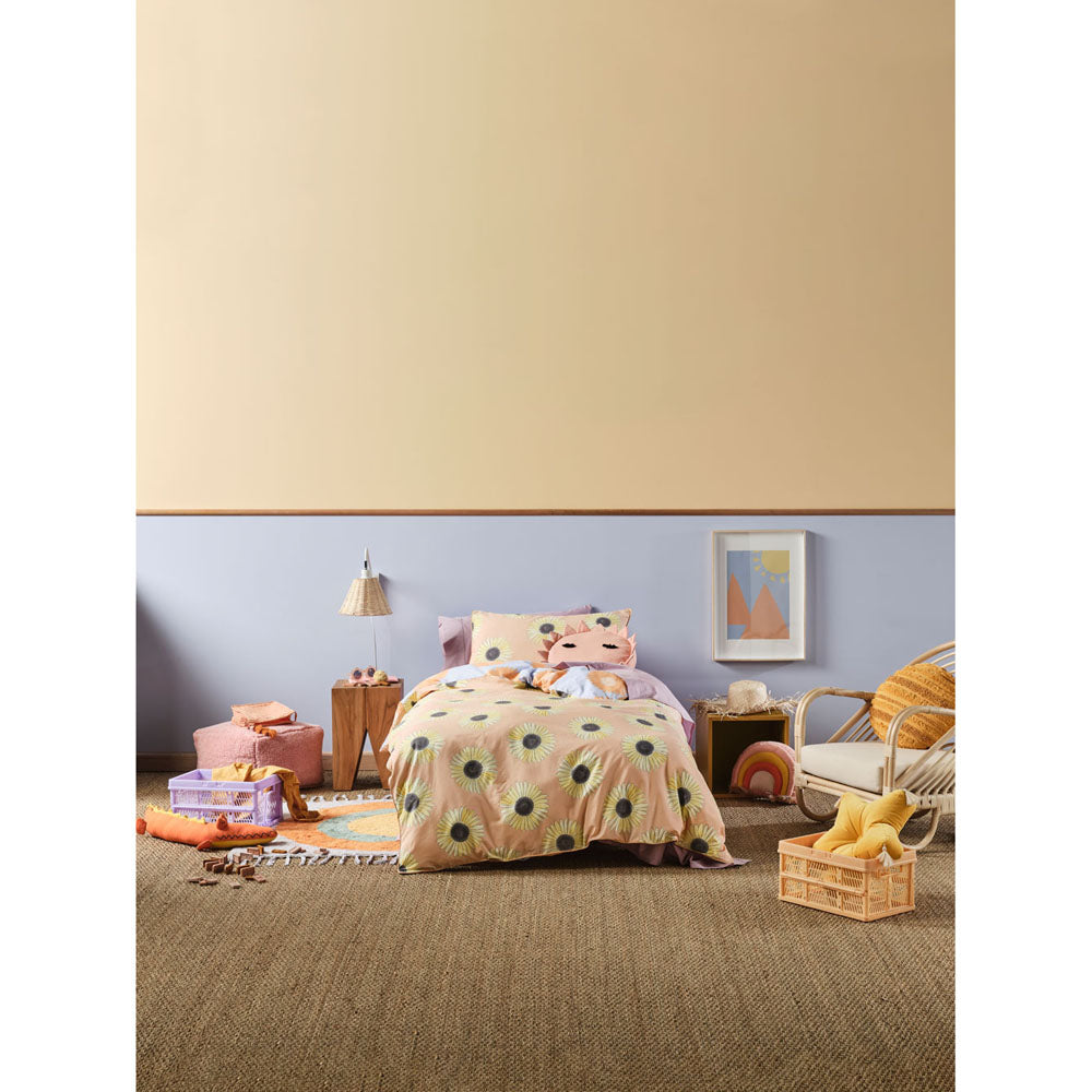 Hello Sunshine Peach Quilt Cover Set - Queen Size Bedding for Cozy Bedroom Decor | Perfect for Master Bedrooms, Guest Rooms & Airbnb Stays