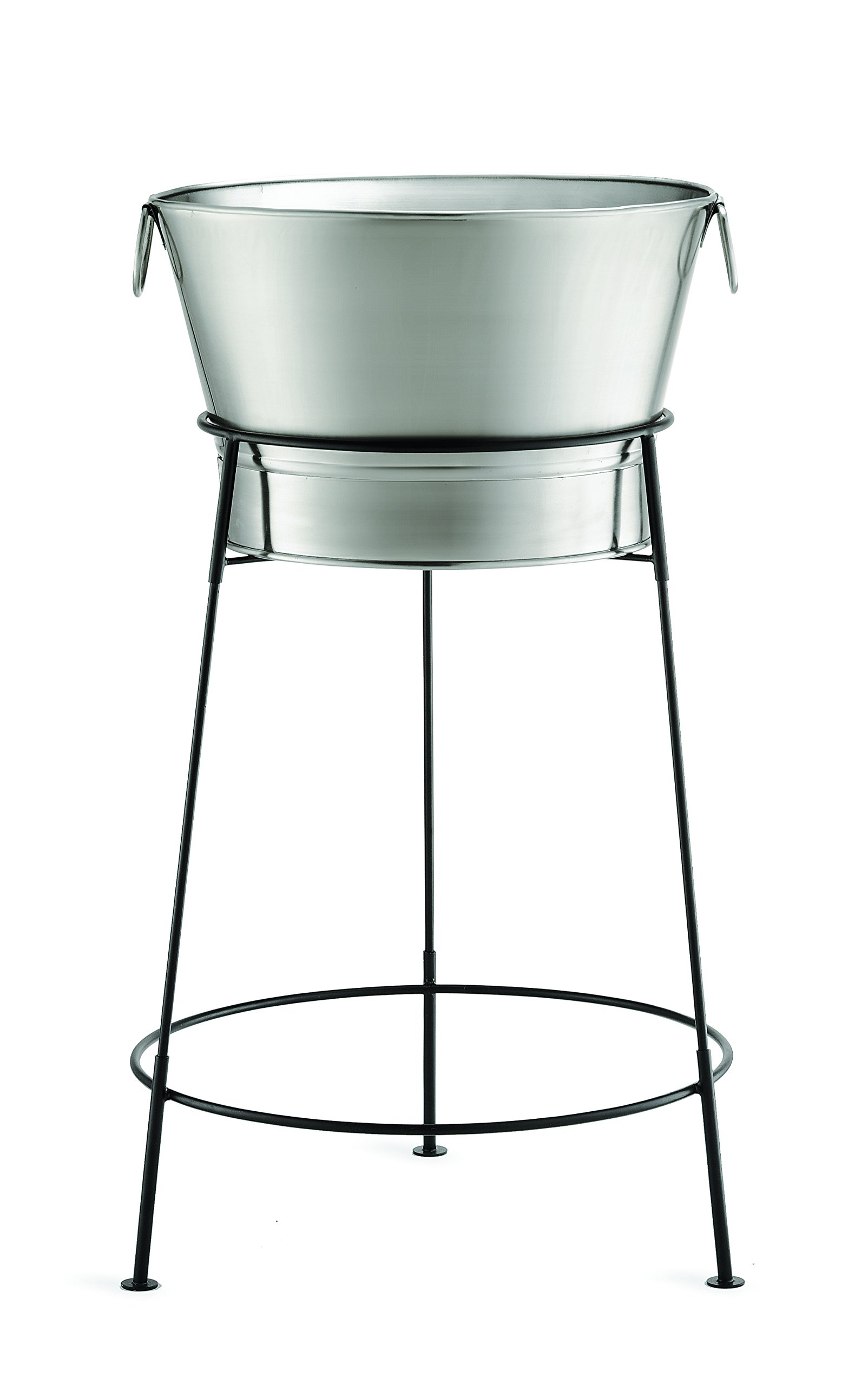 TableCraft BTSD21 7.5 Gallon Stainless Steel Beverage Tub Set with Stand - 21.75