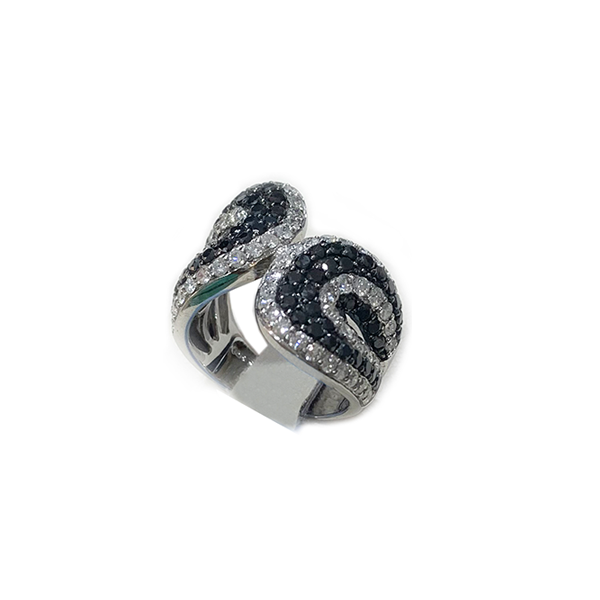 14K White Gold Black Diamond Ring for Women - Elegant & Durable Wedding, Engagement, or Anniversary Jewelry Gift