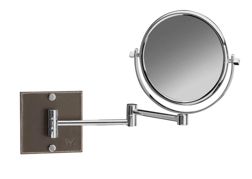 Round Double Sided Wall Mirror - Modern Vanity Mirror for Bathroom & Bedroom - 360° Adjustable Makeup Mirror with LED Lights - Perfect for Home Decor, Dressing Room, and Salon Use