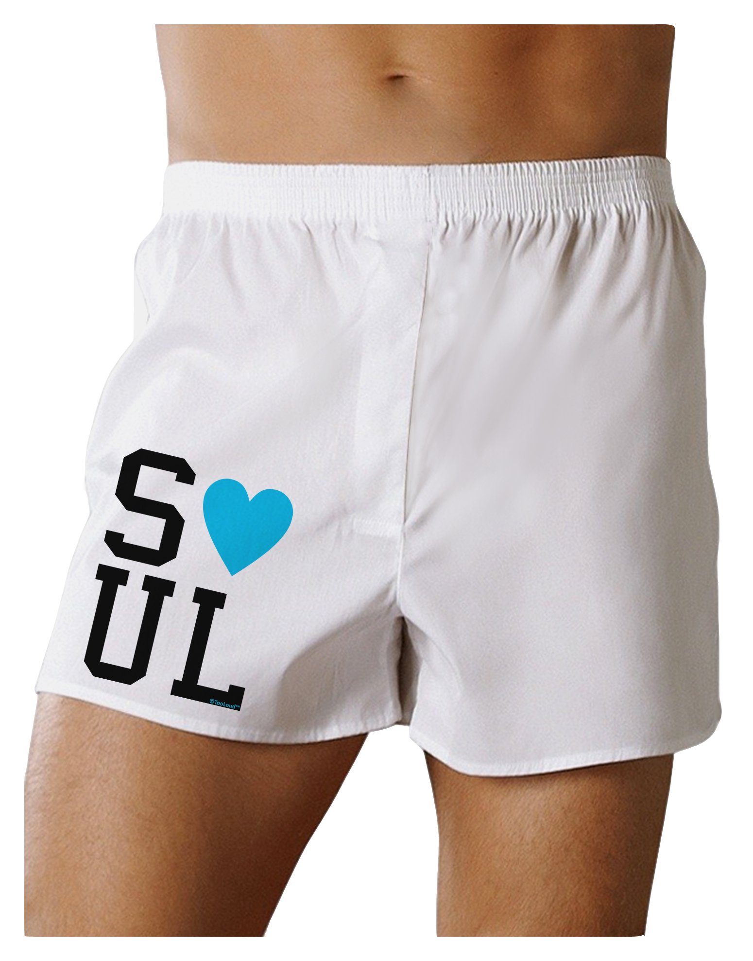 TooLoud Matching Soulmate Design - Blue Boxer Shorts for Men | Comfortable Cotton Underwear for Couples & Best Friends | Perfect for Valentine's Day Gifts and Romantic Getaways