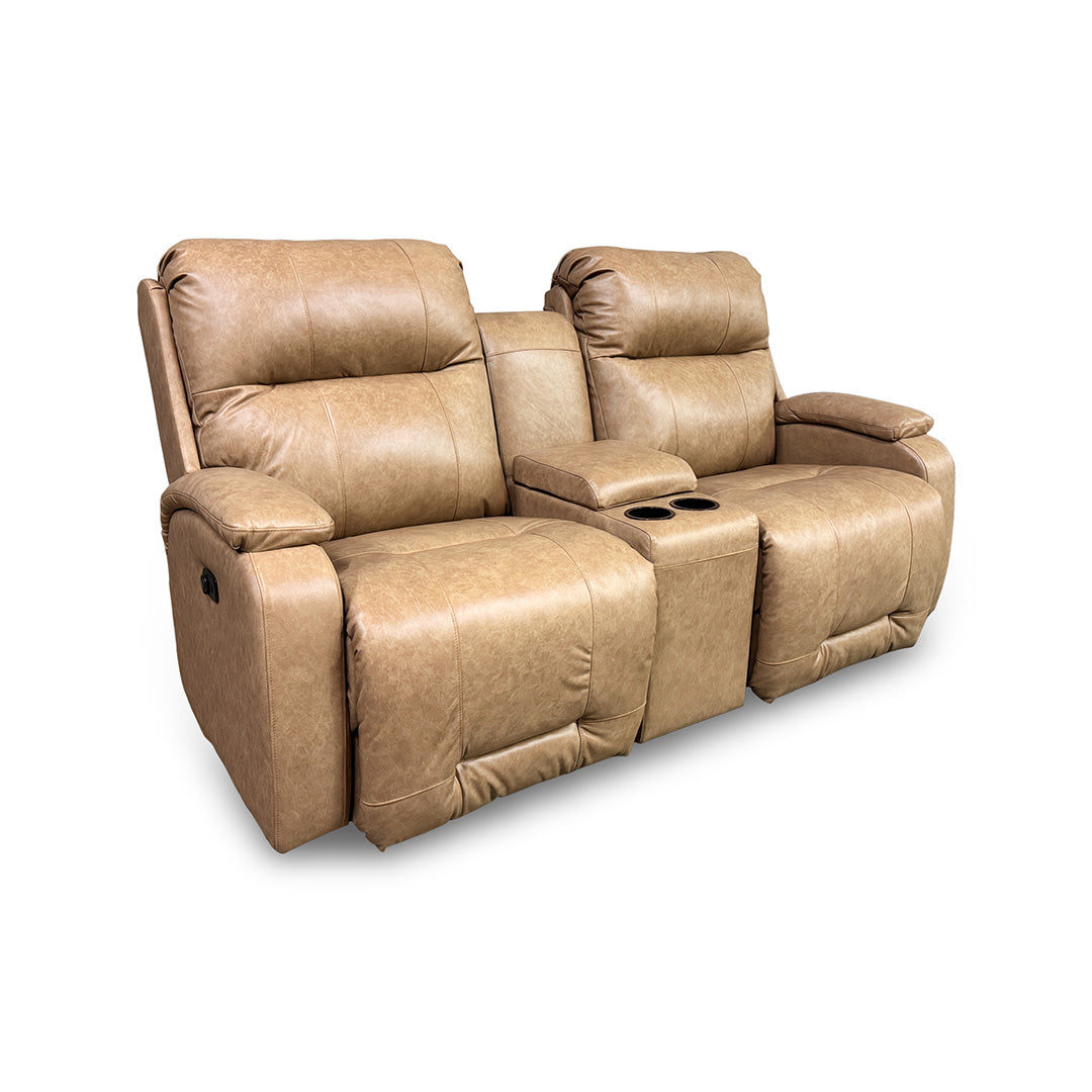 Maverly Power Reclining Loveseat with Console - Modern Electric Recliner Sofa with Cup Holders & USB Charging Ports | Perfect for Living Room, Home Theater & Small Spaces