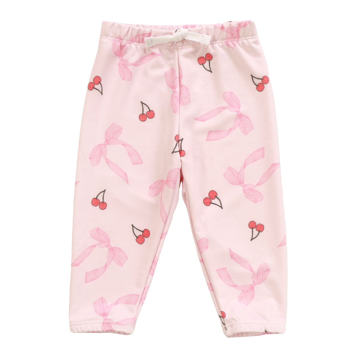 Cozii Women's Sweatpants with Bow & Cherry Print - Soft Fleece Lounge Pants for Yoga, Running, and Home Relaxation