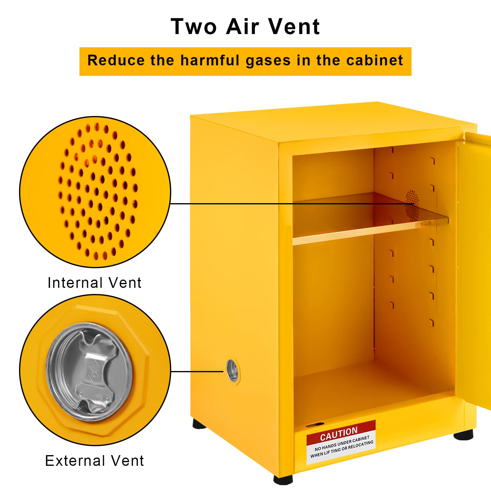 Garvee 17x17x18 Inch Flammable Safety Cabinet - OSHA Compliant Hazardous Chemical Storage with Adjustable Shelves for Workshop, Garage & Laboratory Use