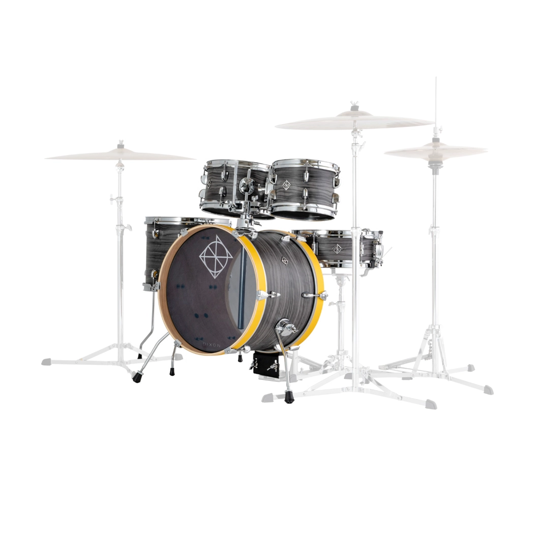 Dixon Jet Set Plus 5 Piece Drum Kit - Professional Ebony Drum Set for Beginners & Intermediate Players | Perfect for Home Practice, Studio Recording & Live Performances