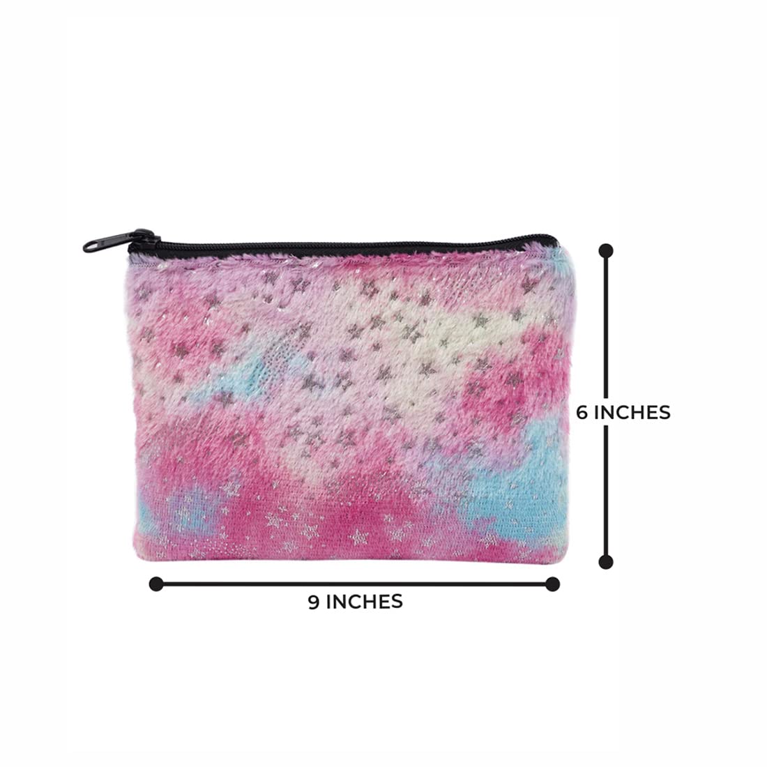 Crazyify Faux Fur Makeup Pouch - Travel Cosmetic Bag, Toiletry Organizer & Utility Pouch for Women | Perfect for Travel, Gym, and Everyday Use