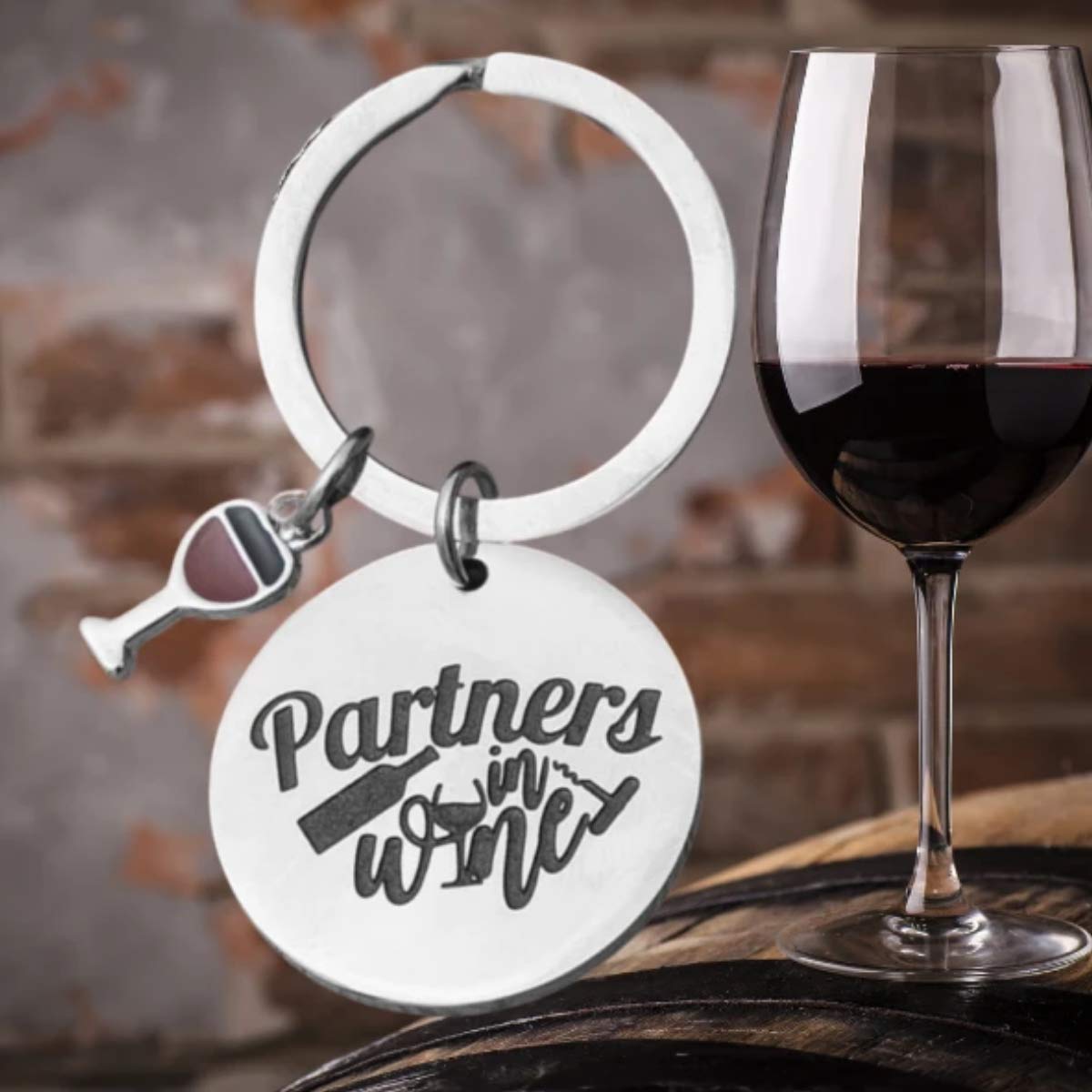 Wine Lover's Keychain - Best Friend Jewelry Gift for Women, Wine Charm Keychain, Perfect for Wine Tastings, Girls' Night Out, and Anniversary Celebrations