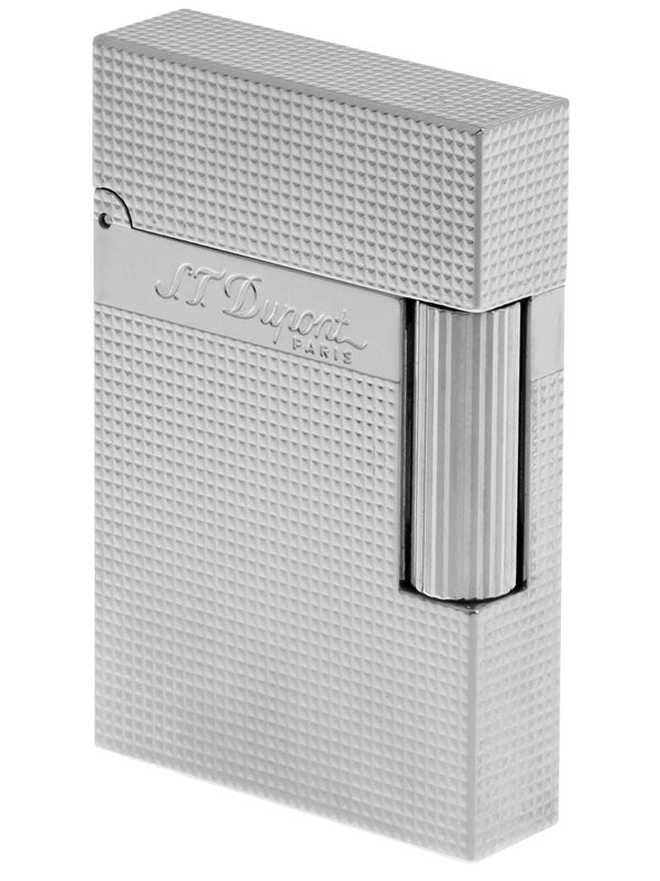 S.T. Dupont Ligne 2 Small Microdiamond Palladium Cigar Lighter - Premium Luxury Windproof Butane Lighter for Cigars, Cigarettes & Outdoor Use