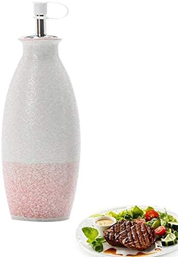 Premium 300ml Ceramic Olive Oil Dispenser Bottle Set - 2-Piece Leakproof Oil & Vinegar Cruet for Kitchen, Cooking & Salad Dressing (Elegant Pink) - Perfect for Home Chefs, Restaurants & Gourmet Gift Giving